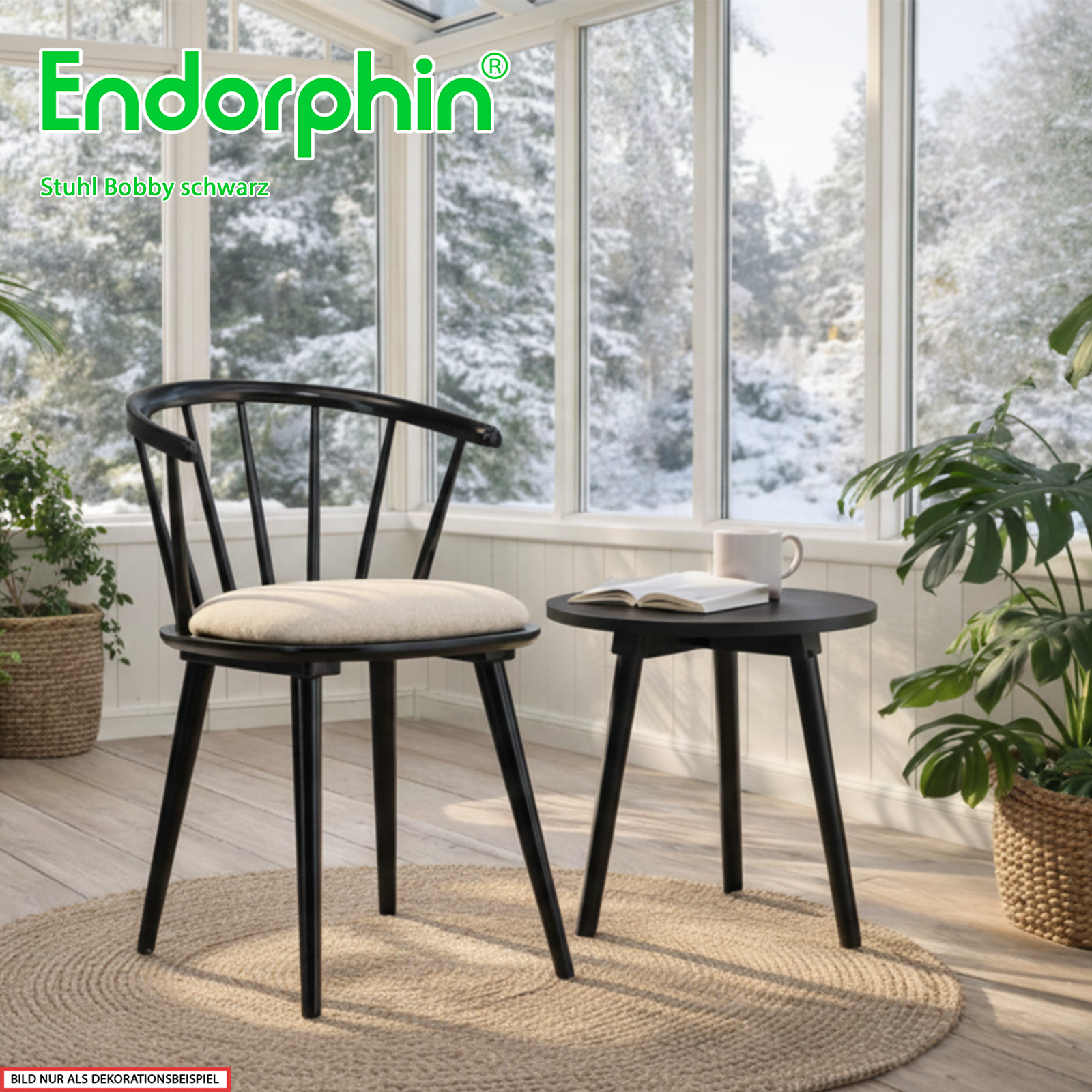 Endorphin Esszimmerstuhl Bobby – 2er-Set, Schwarz