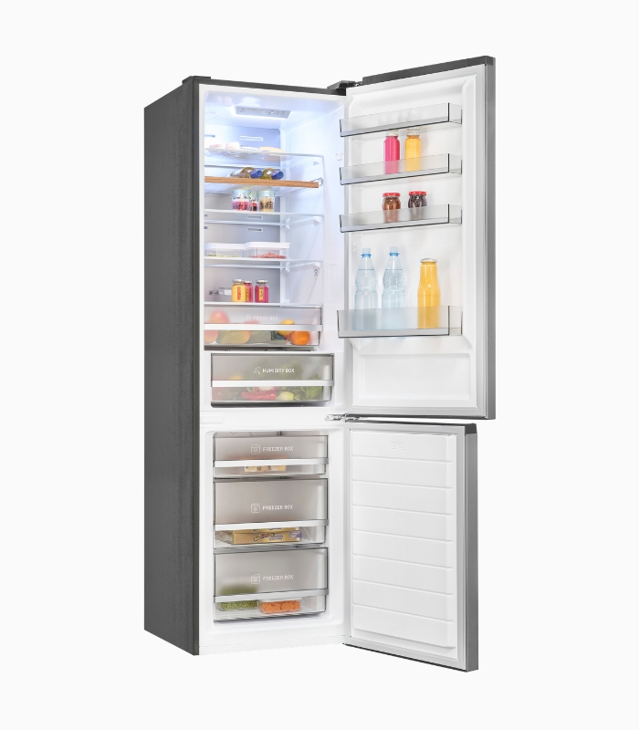 Exquisit KGC5380-115-NF-040A Kühl-/ Gefriekombination inox az, 377L, EEK:A