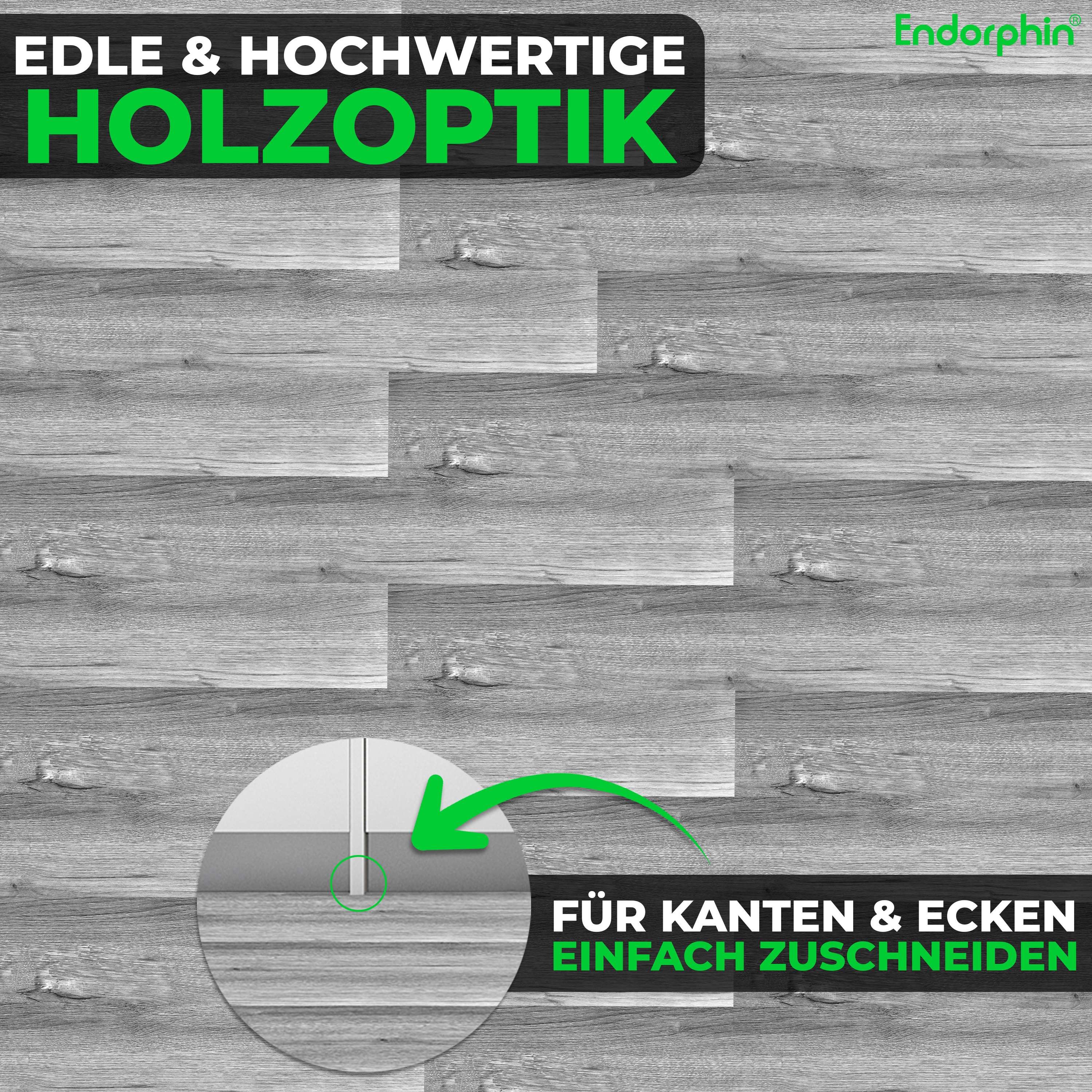 Endorphin Vinylboden selbstklebend in Holzoptik Dunkelgrau 2,93qm