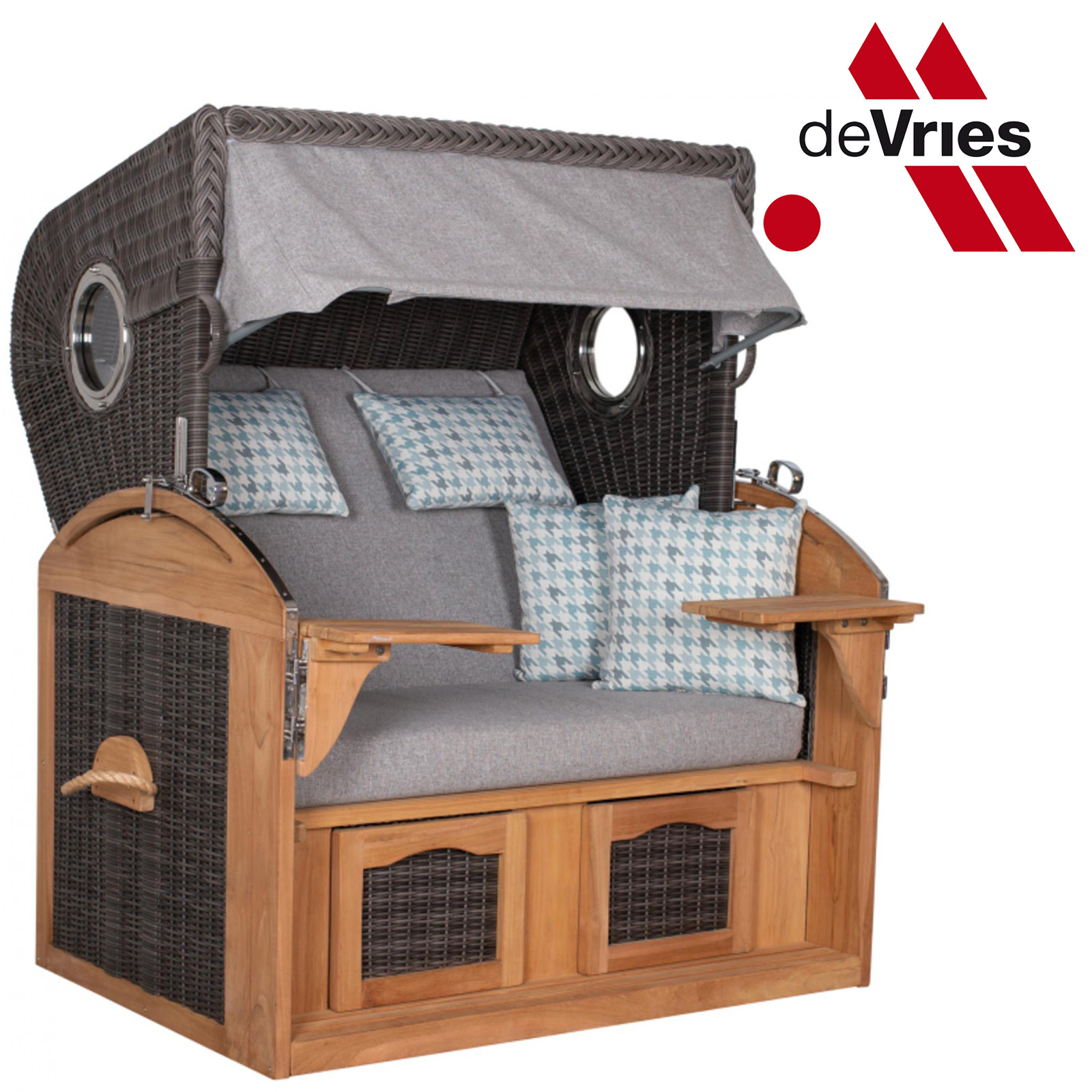 deVries Strandkorb PURE Talland PE stone grey Des. 165