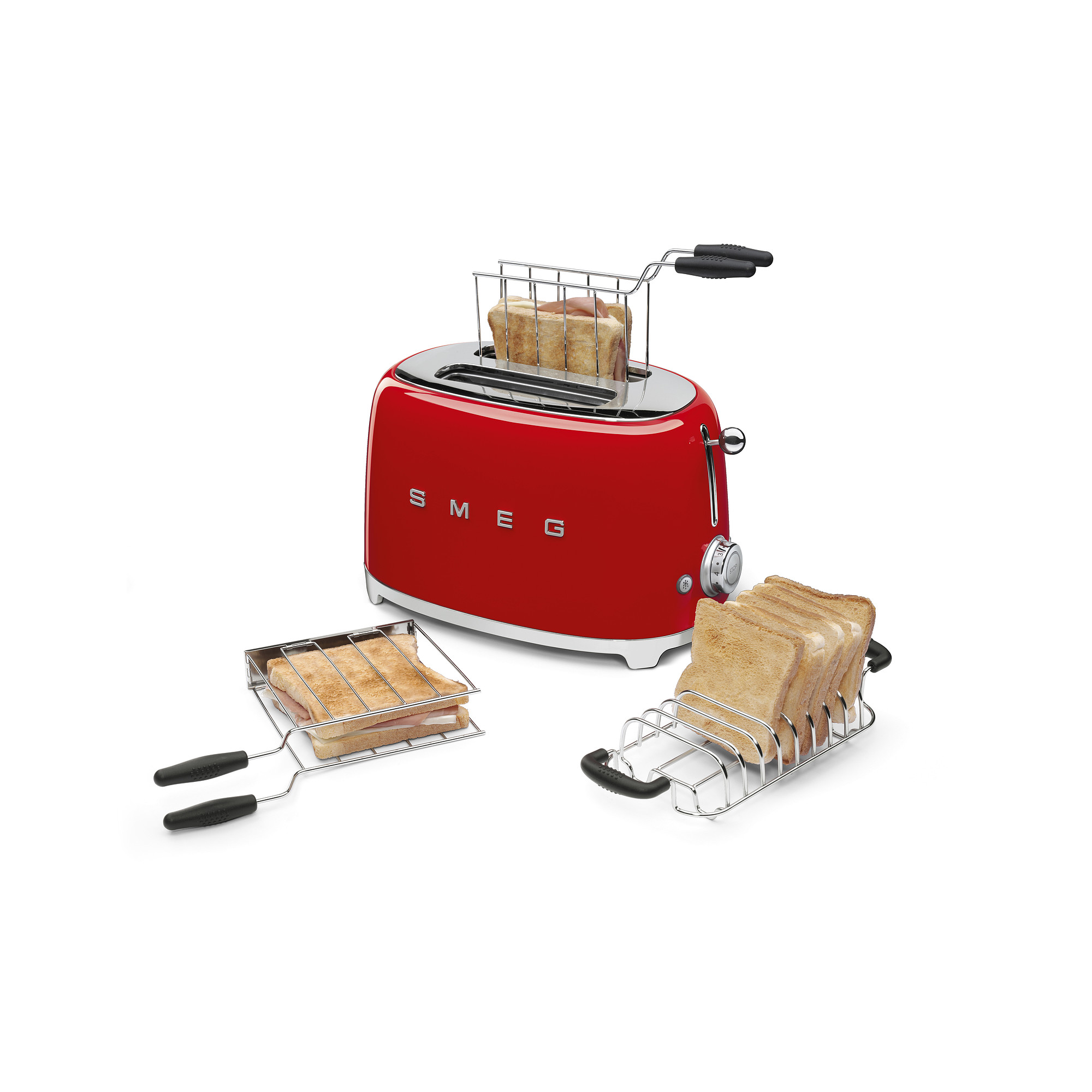 Smeg TSF01RDEU 2-Schlitz-Toaster Rot 50s Style kompakt