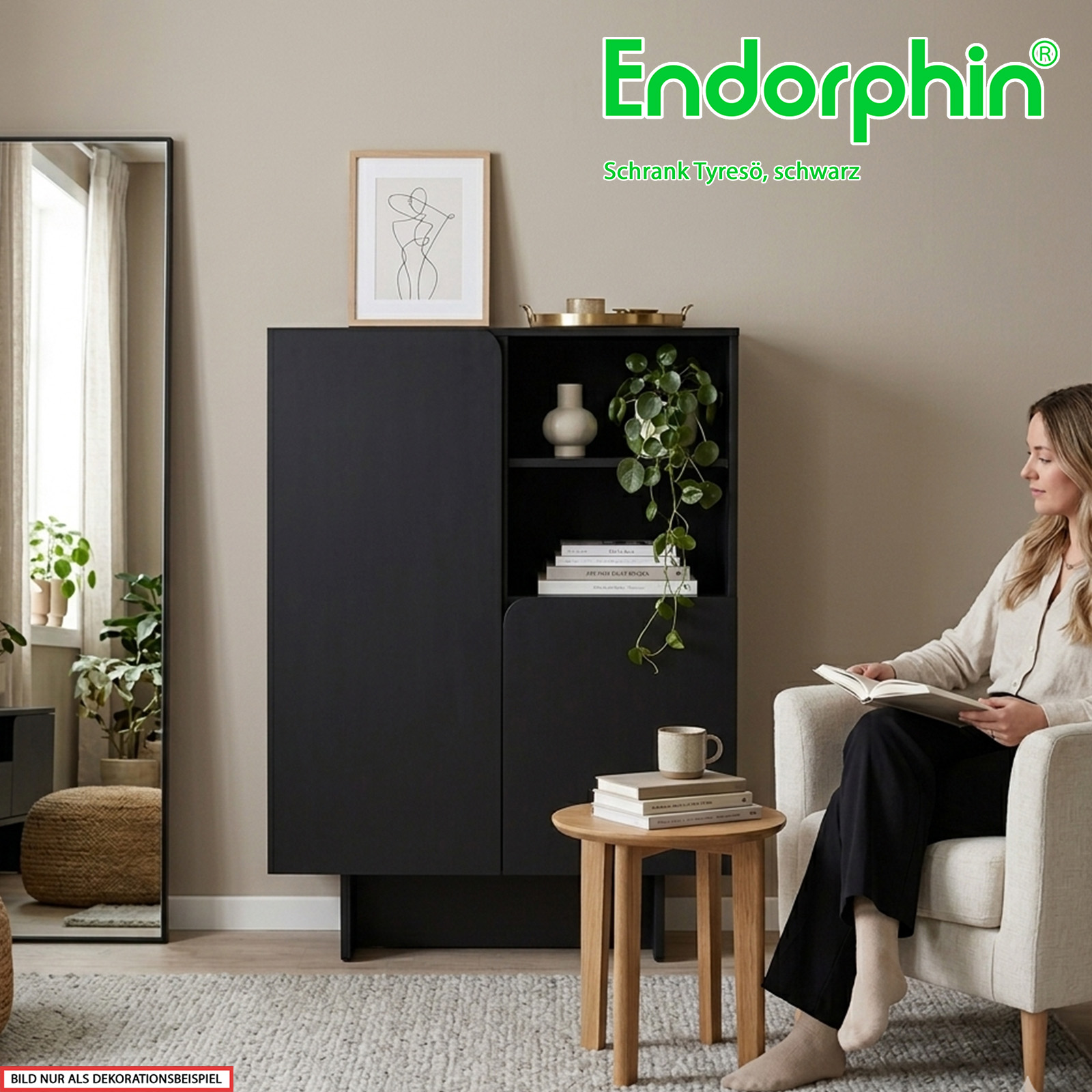 Endorphin Tyresö Highboard  MDF, schwarz