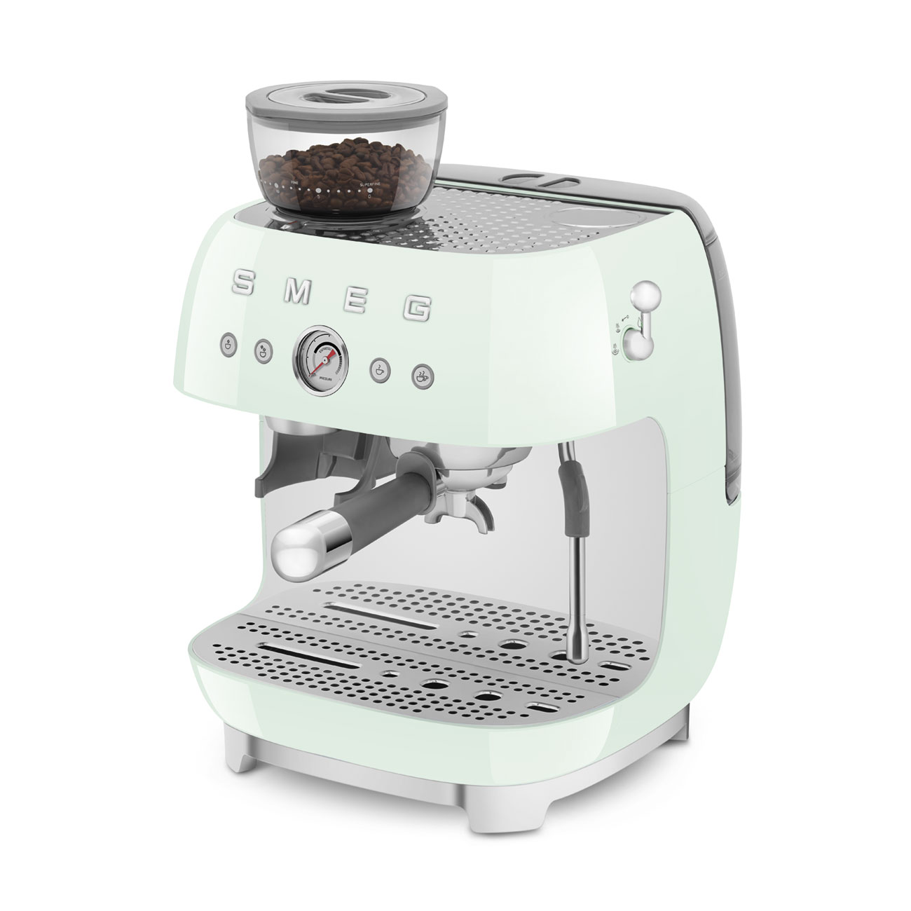 Smeg EGF03PGEU Espressomaschine mit Mahlwerk pastellgrün50sStyle Jubiläumsaktion-60 Monate Geräteschutz
