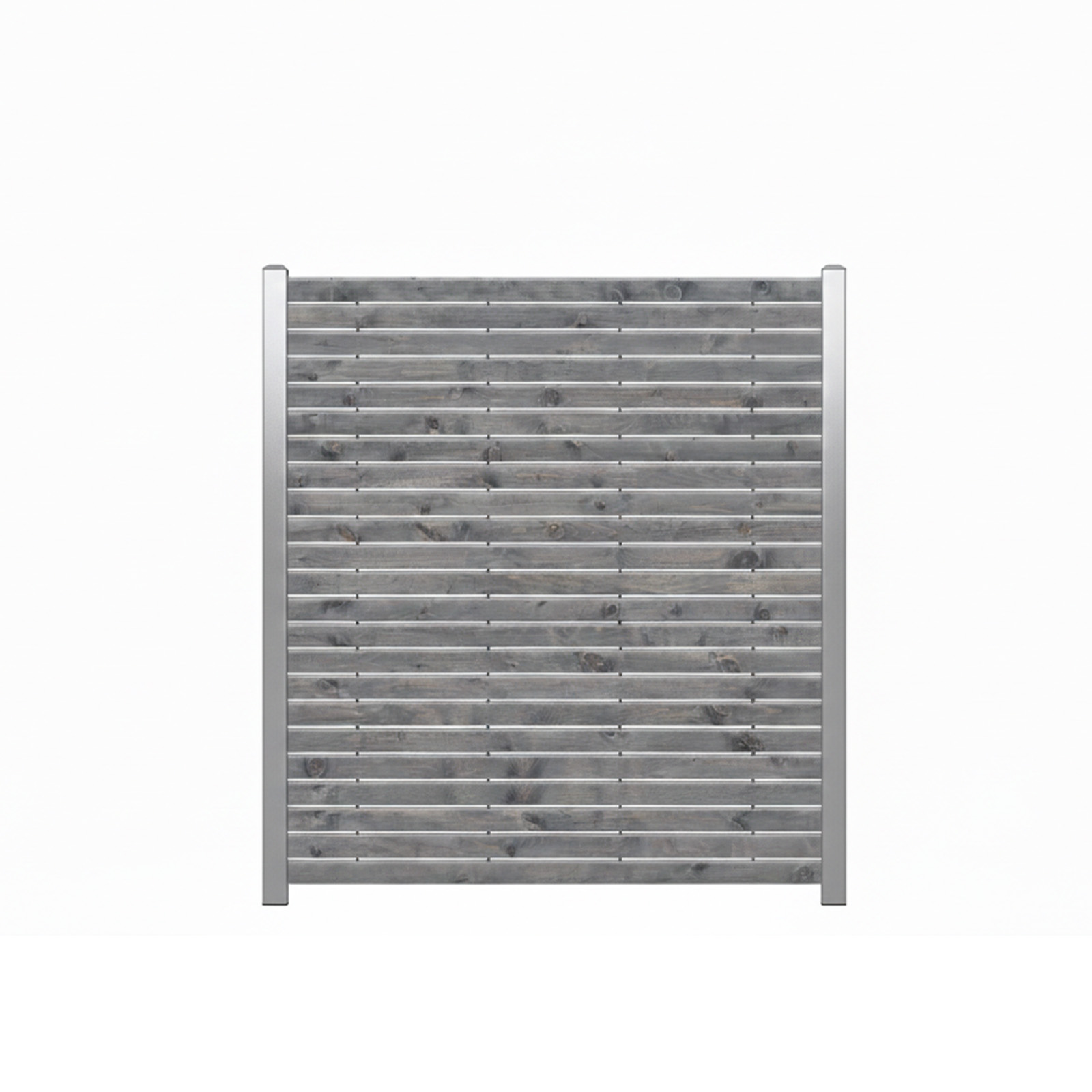 Endorphin Rhombuszaun Kiefer grau 2 Elemente 180x180cm 3 silberne Pfosten 7x7x235cm