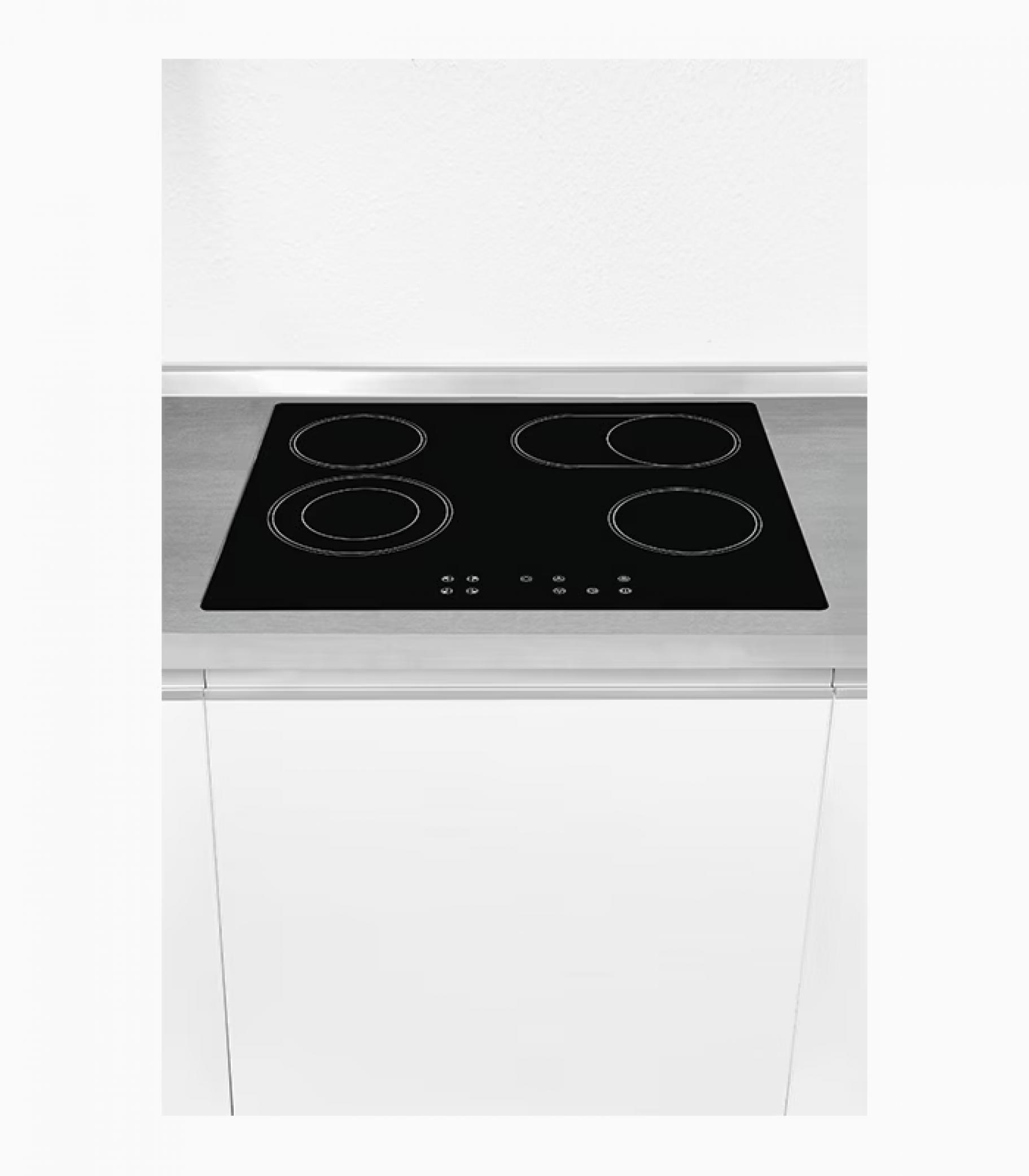 Exquisit EKC 601-2.1 BZ Kochfeld, rahmenlos, 4 Kochstellen, 59cm breit, schwarz,