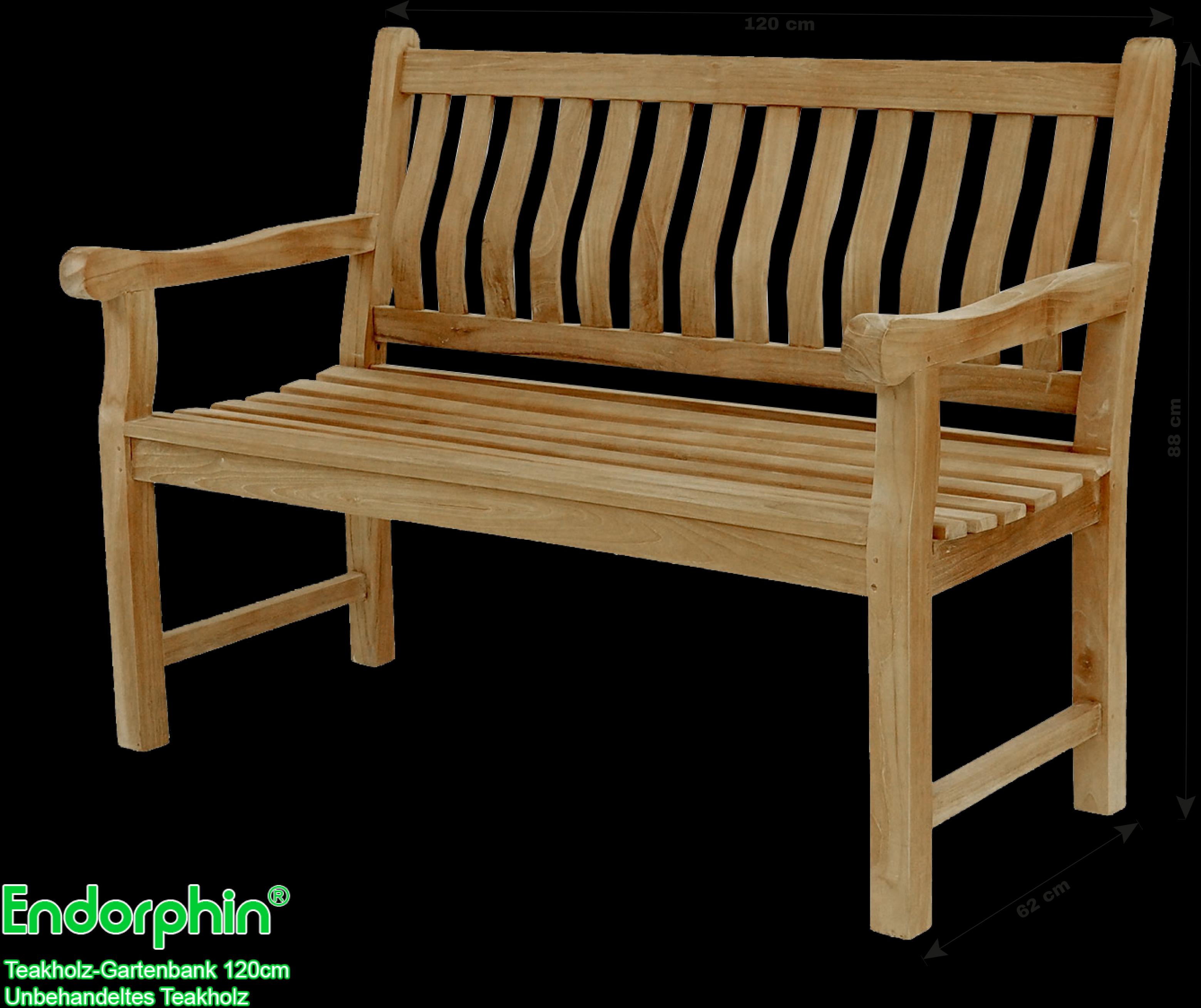 Endorphin Gartenbank Breite 120 cm, Parkbank, Teakholz Bank, nachhaltig, wetterfest, Kernholz, ergonomisch