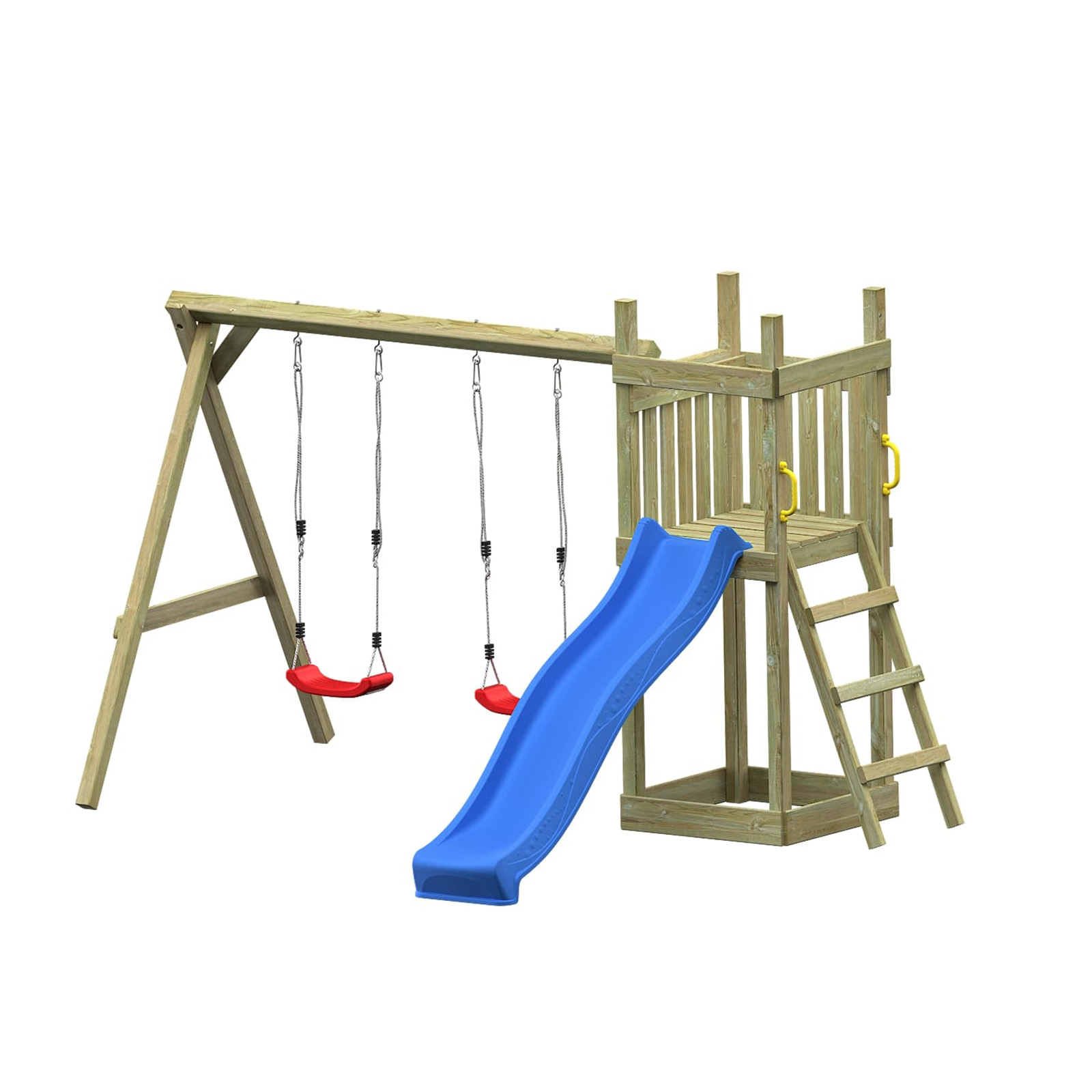 Endorphin Spielturm Piccoo Play mit Leiter Wellenrutsche und 2 Schaukeln