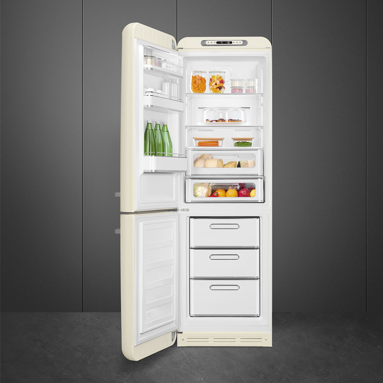 Smeg FAB32LCR6 Kühl-/Gefrierkombination Creme Linksanschlag