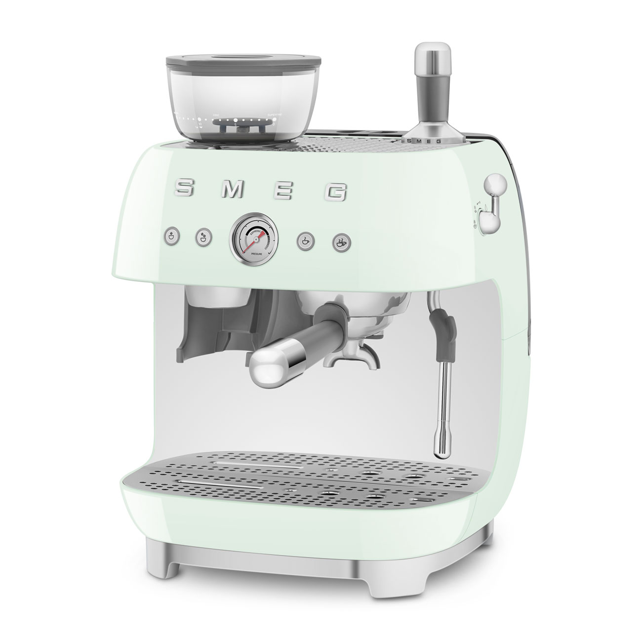 Smeg EGF03PGEU Espressomaschine mit Mahlwerk pastellgrün50sStyle Jubiläumsaktion-60 Monate Geräteschutz