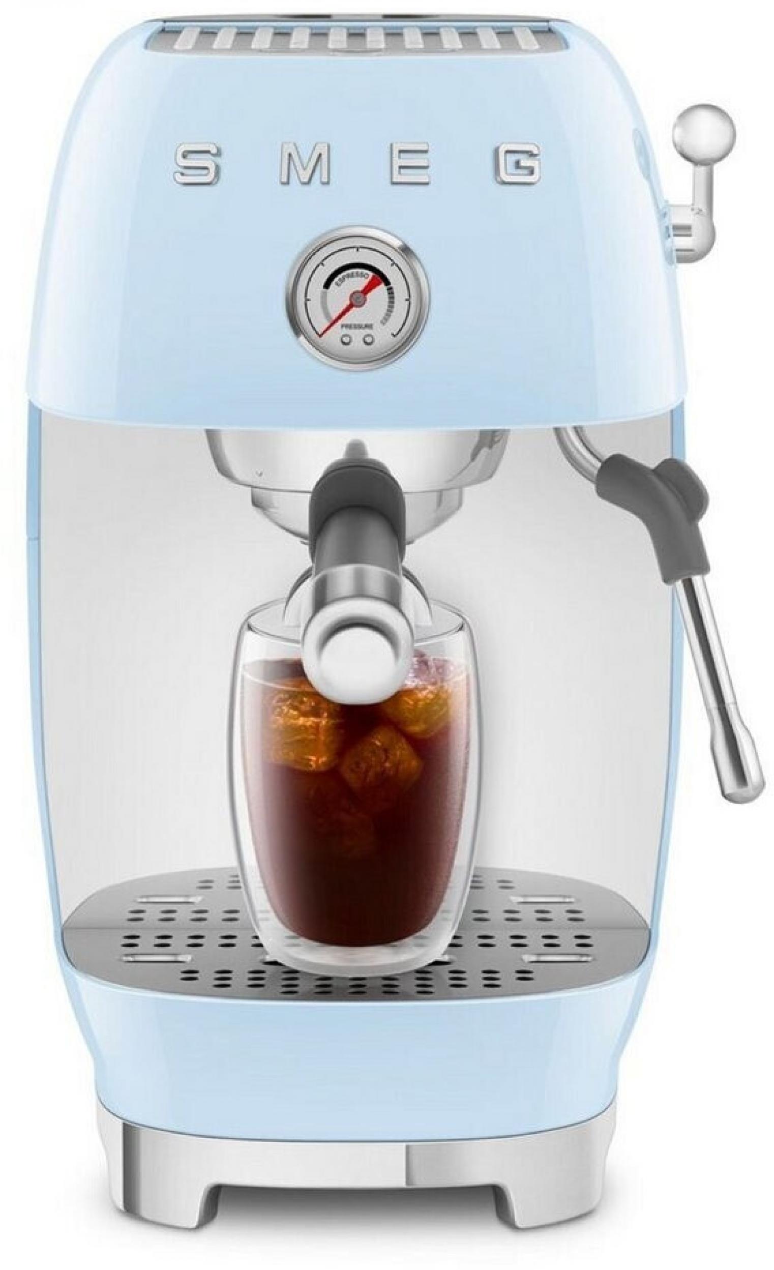 Smeg ECF03PBEU Siebträgermaschine Pastellblau 50s Style, ColdBrew, Thermoblock