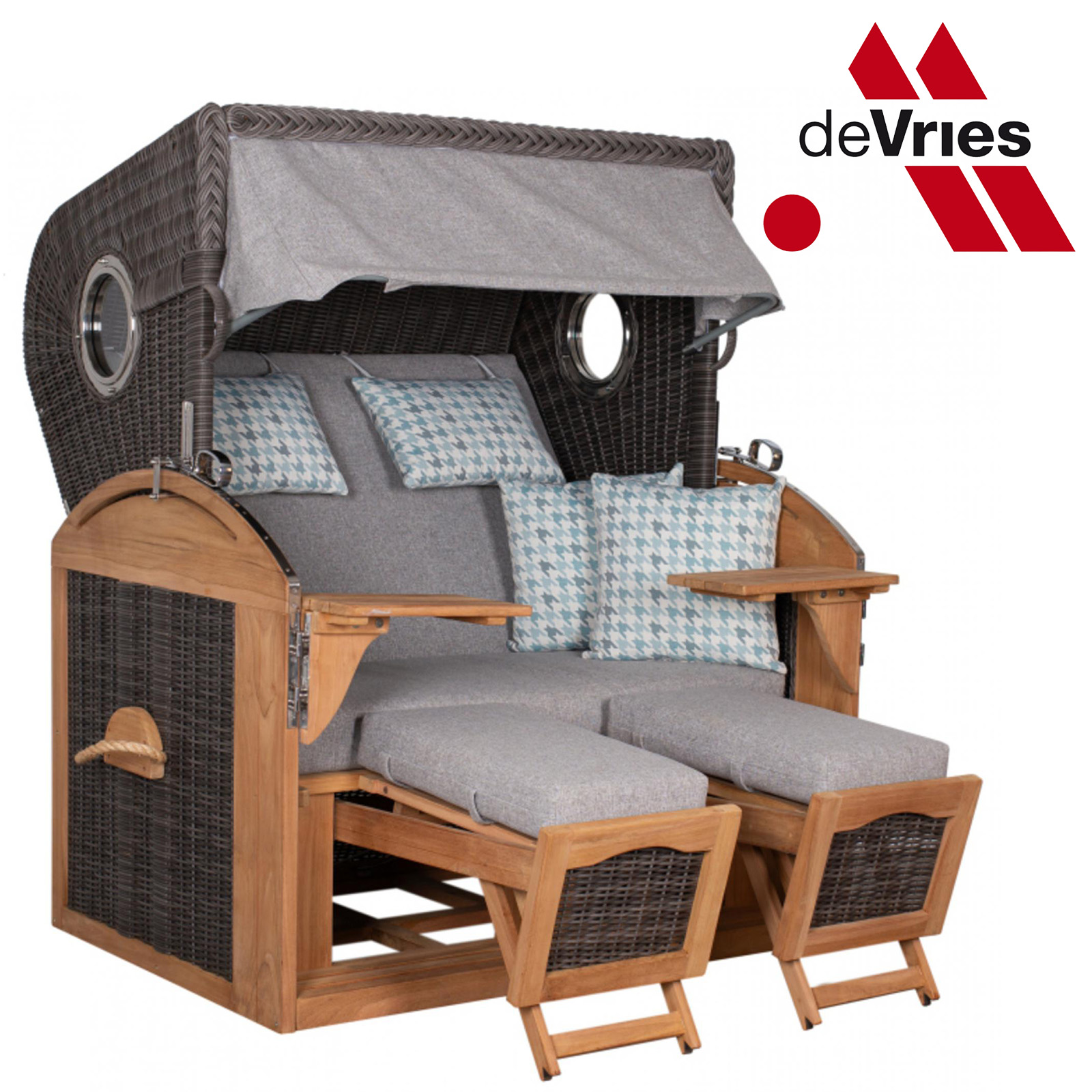 deVries Strandkorb PURE Talland PE stone grey Des. 165