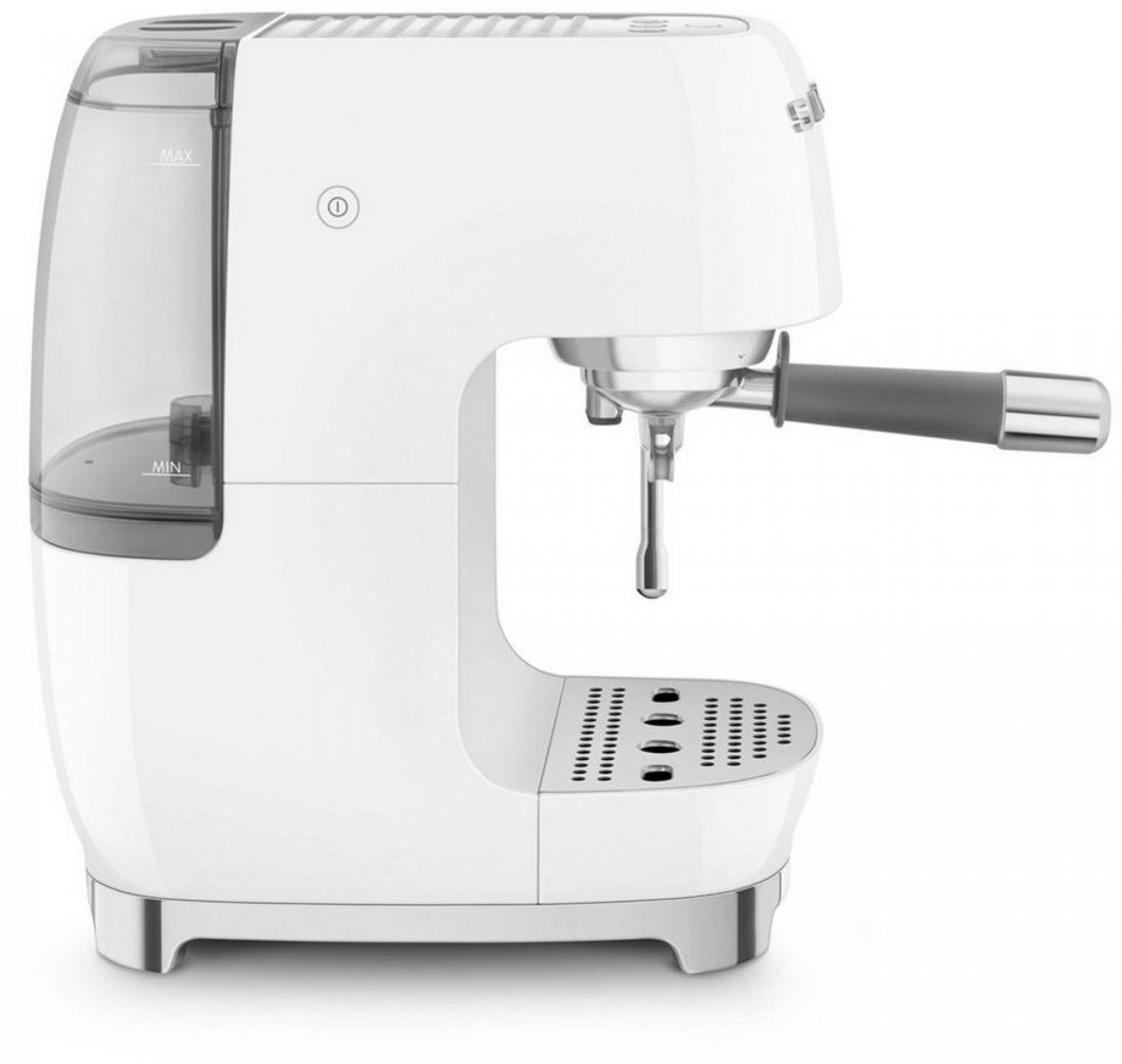Smeg ECF03WHEU Siebträgermaschine Weiss 50s Style, ColdBrew, Thermoblock