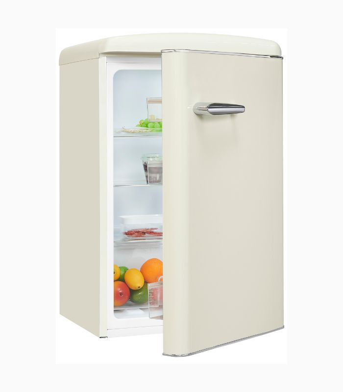 Exquisit RKS120-V-H-160E Retro Vollraumkühlschrank Magnolienweiss