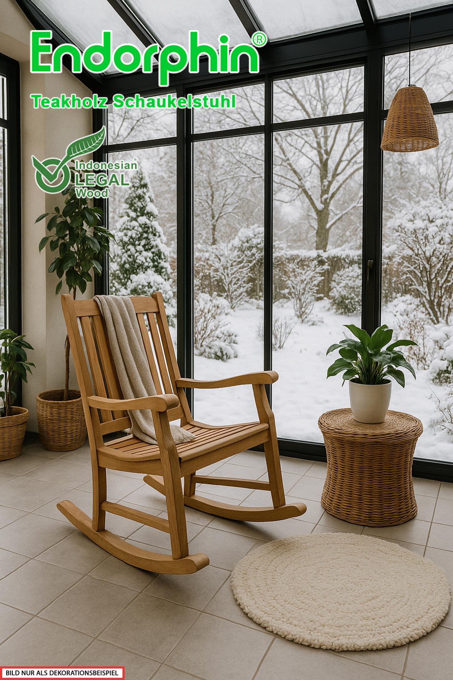 Endorphin Teakholz Schaukelstuhl – stilvolle Entspannung indoor & outdoor