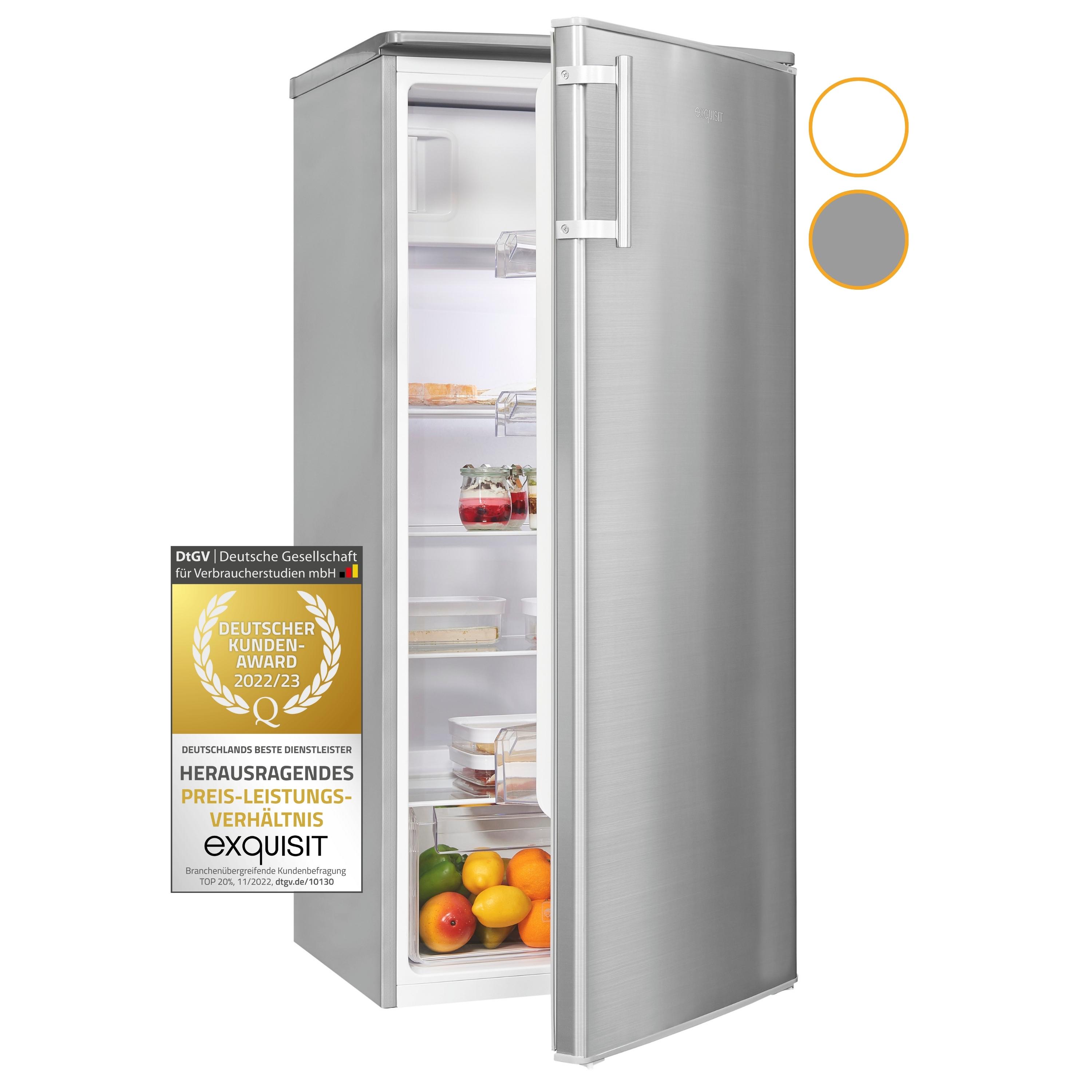 Exquisit KS185-4-HE-040E inoxlook | 190 L | Kühlschrank mit Gefrierfach