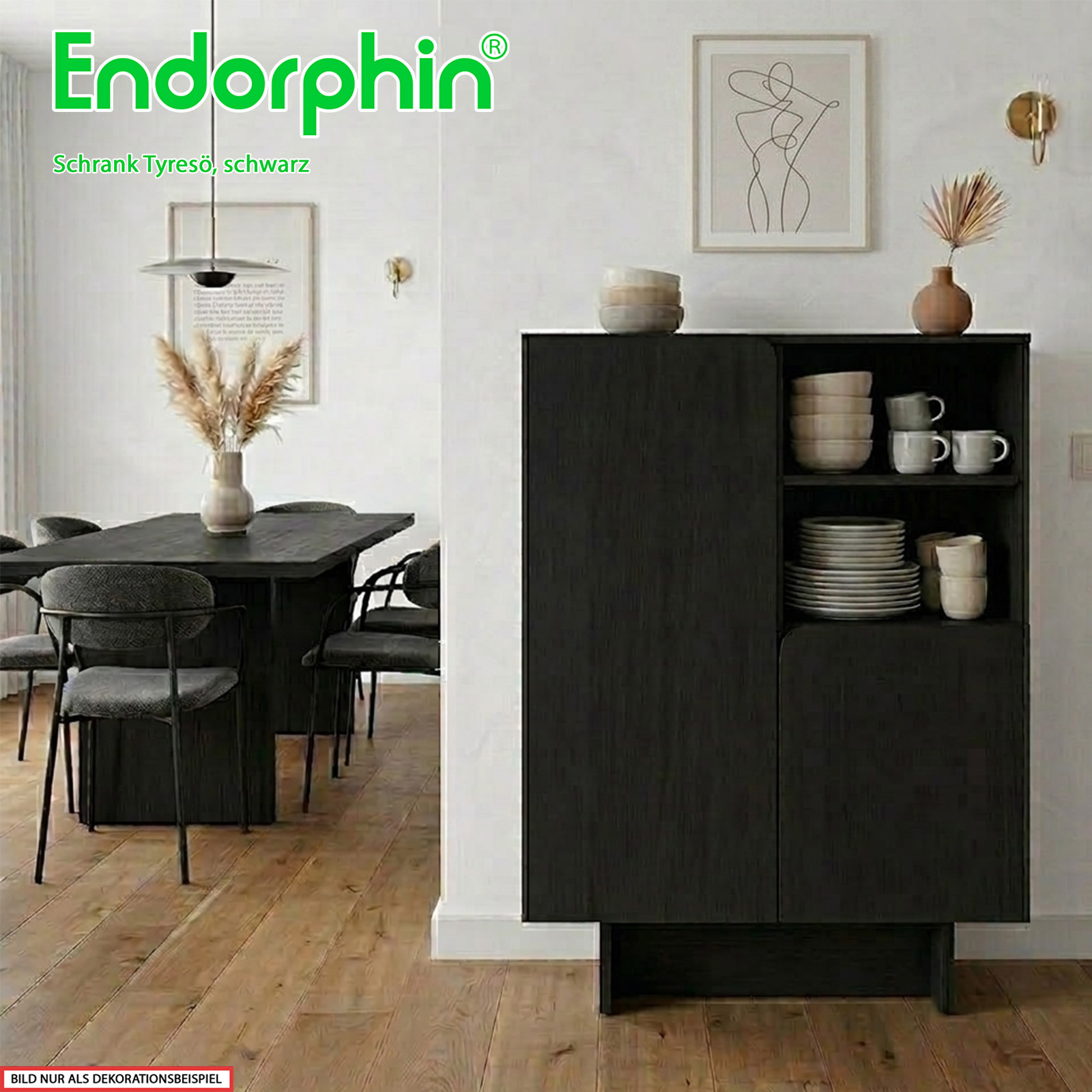 Endorphin Tyresö Highboard  MDF, schwarz