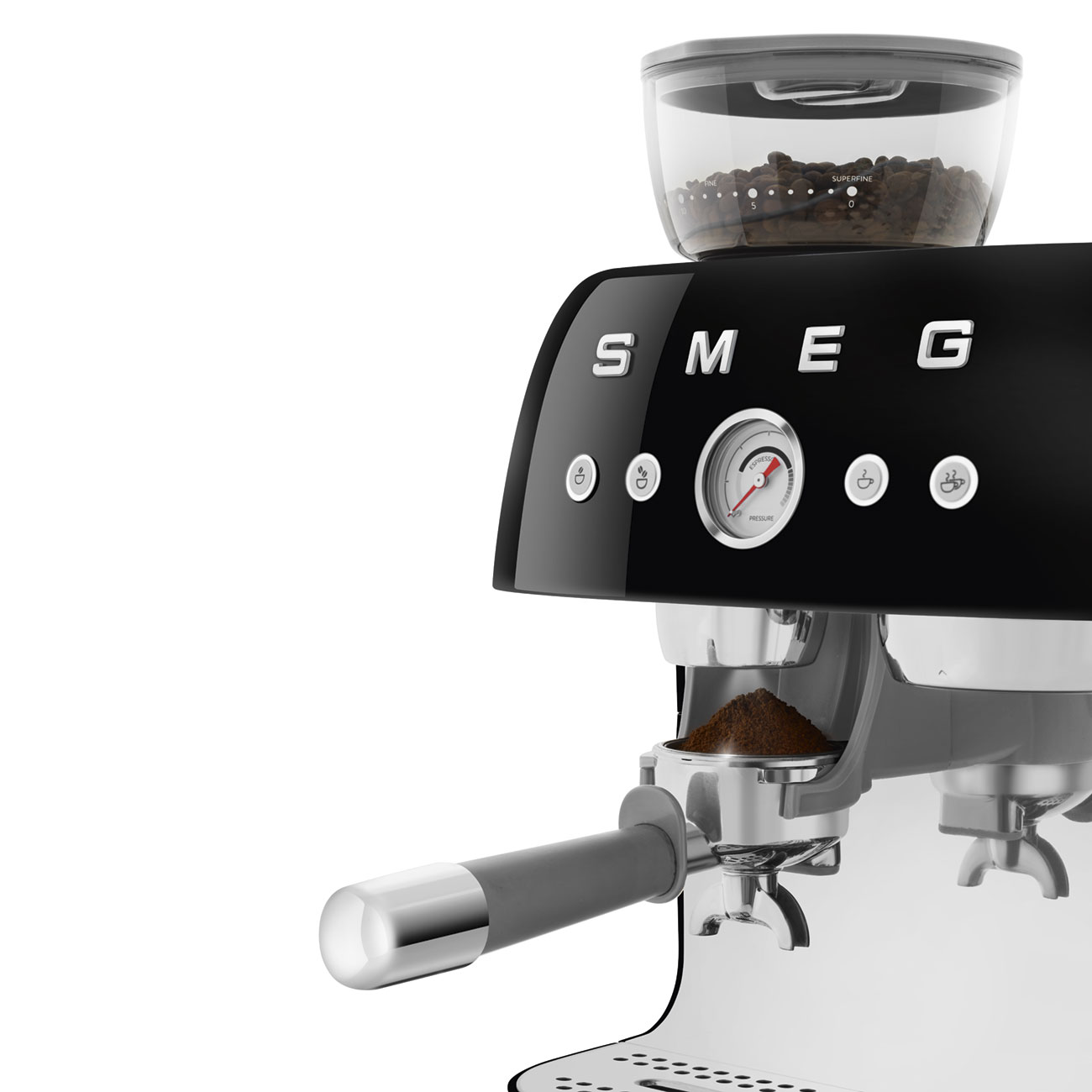 Smeg EGF03BLEU Espressomaschine mit Mahlwerk schwarz 50`s Style Jubiläumsaktion - 60 Monate Geräteschutz