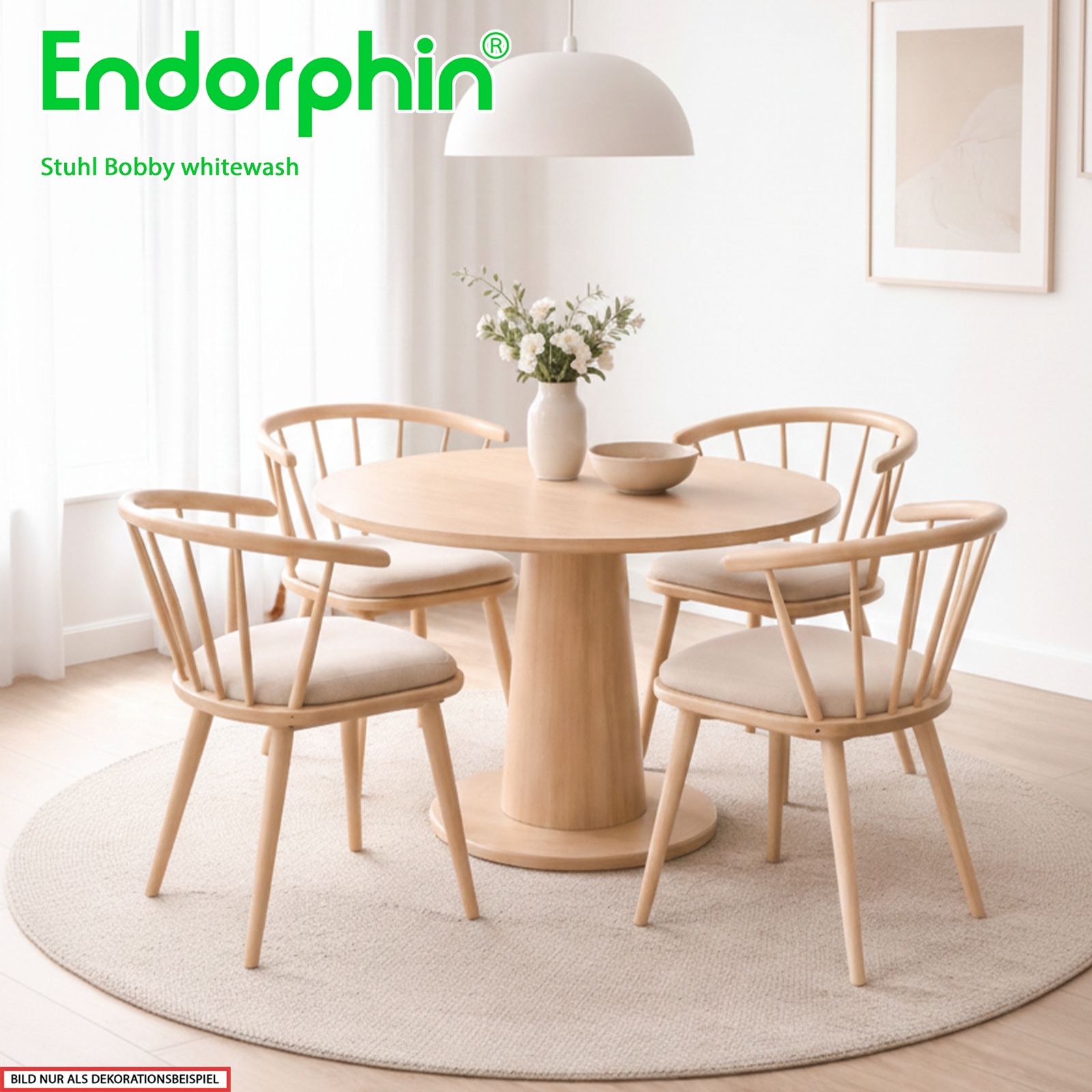 Endorphin Esszimmerstuhl Bobby – 2er-Set, Whitewash