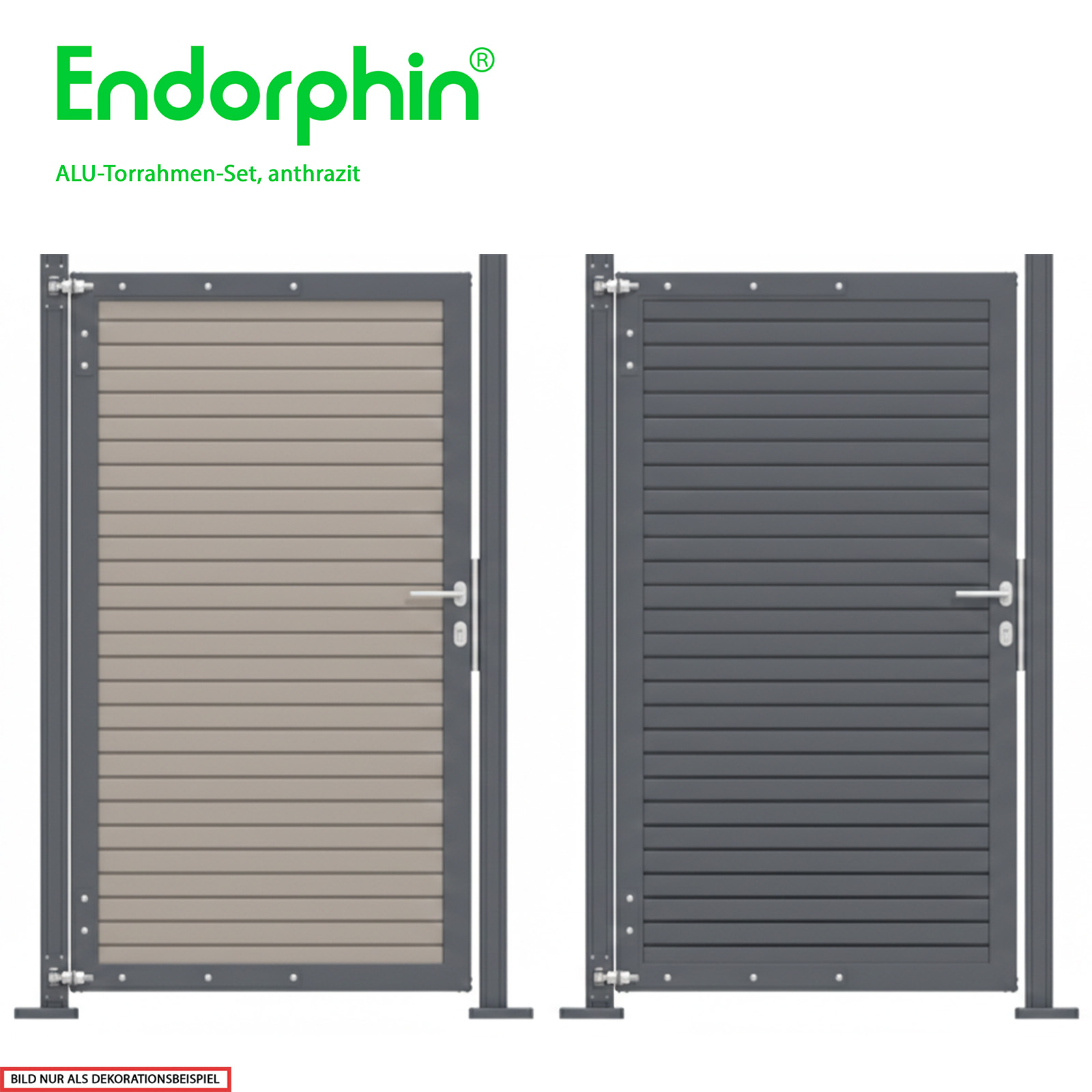 Endorphin Alu Torrahmen Set inkl Zubehör und verstärkten Pfosten 235cm in anthrazit