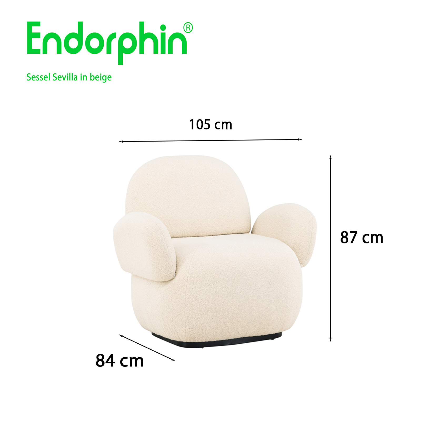 Endorphin Sessel Sevilla – Loungesessel skandinavisches Design, beige