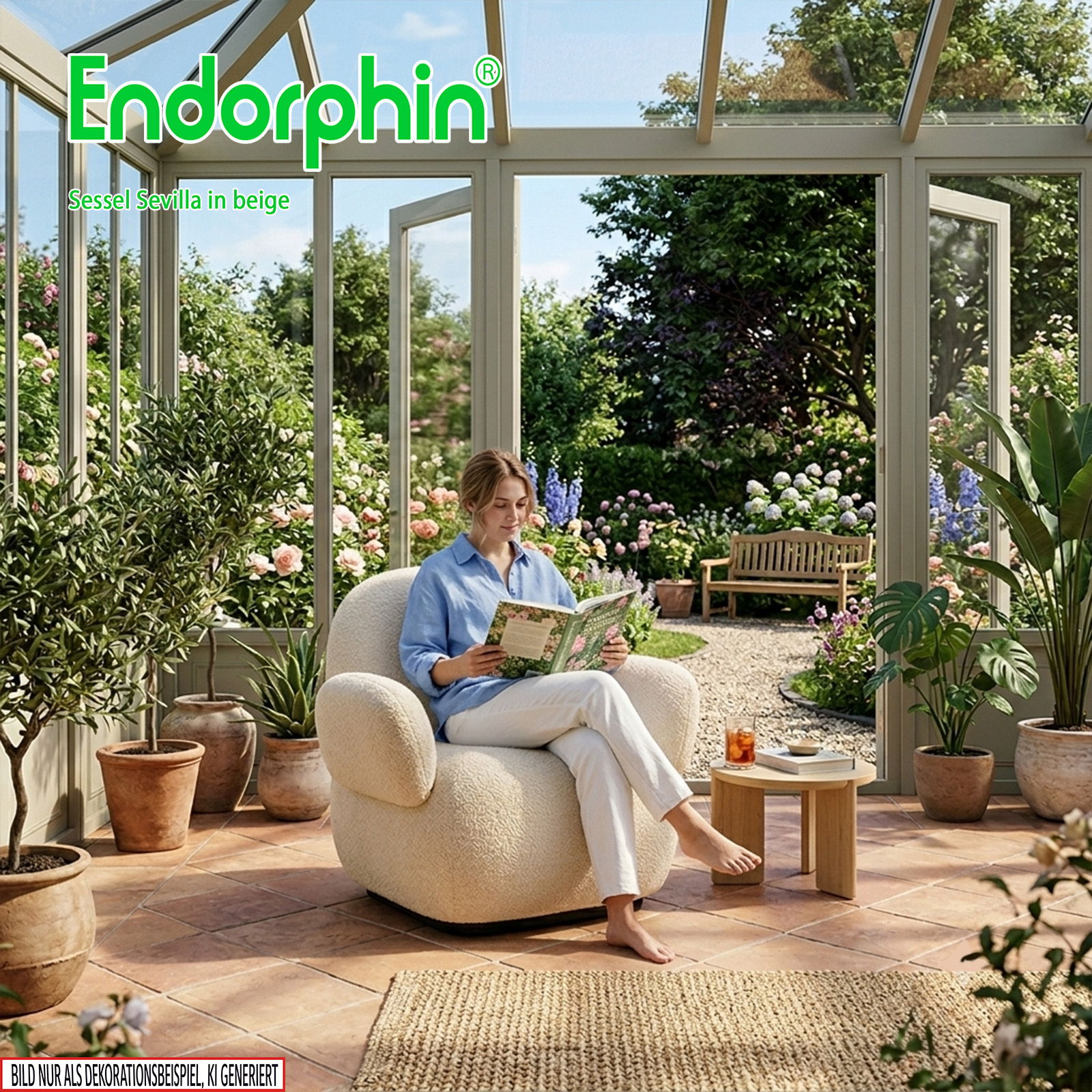 Endorphin Sessel Sevilla – Loungesessel skandinavisches Design, beige