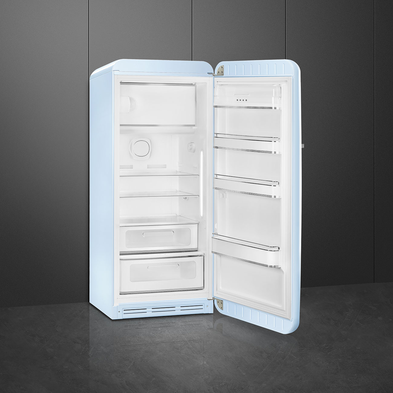 Smeg FAB28RPB5 Kühlschrank Rechtsanschlag Pastellblau 50`s Style, EEK: D