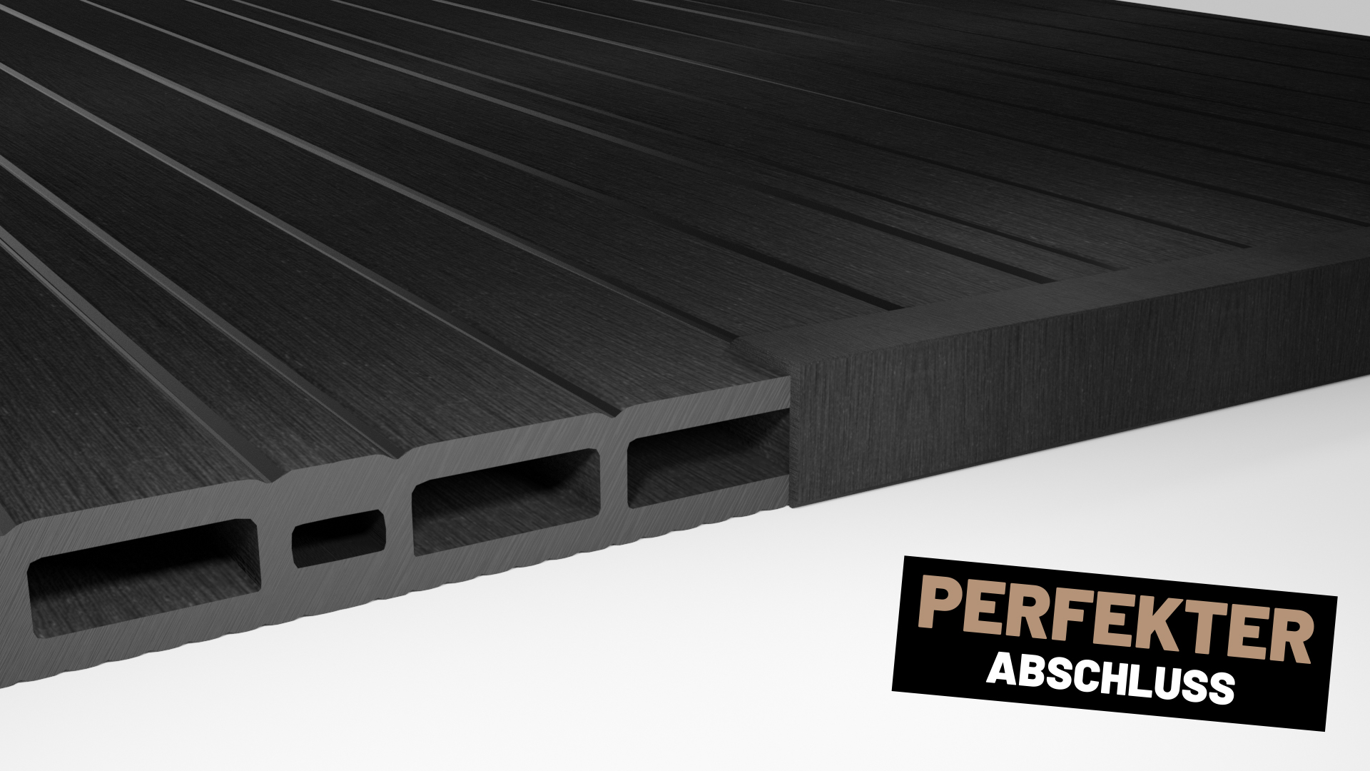 Endorphin WPC Abschlussleisten 5er Set Anthrazit 220cm Winkelprofil 5,5 x 4,5cm