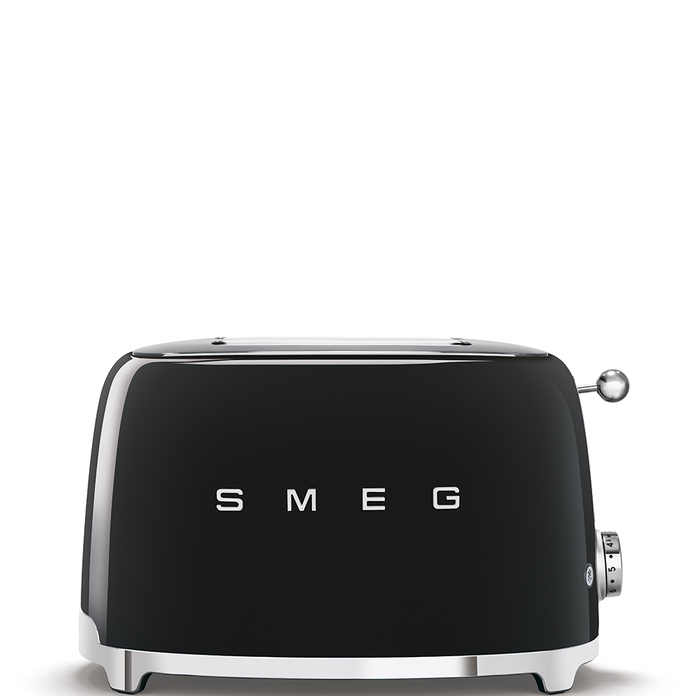 Smeg TSF01BLEU 2-Schlitz-Toaster Schwarz 50s Style kompakt