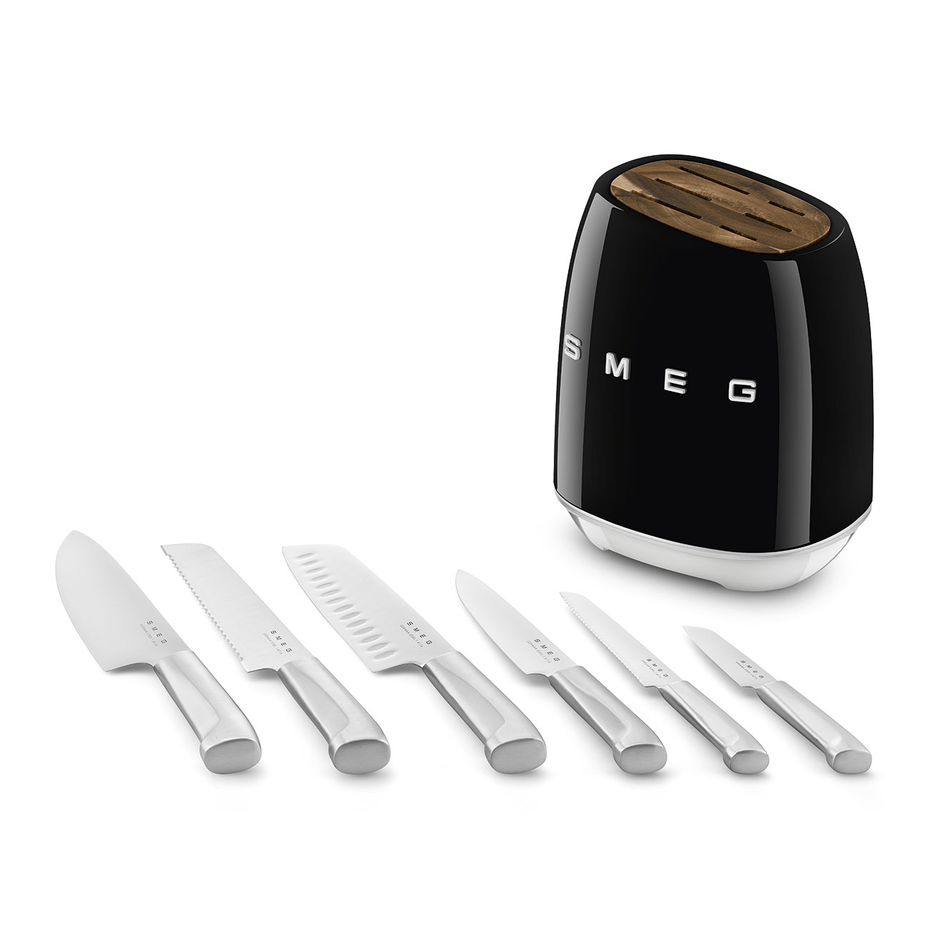 Smeg KBSF02BL Messerblock-Set (6 tlg.) Gehäuse: Carbonstahl 50s Style Schwarz Aussteller