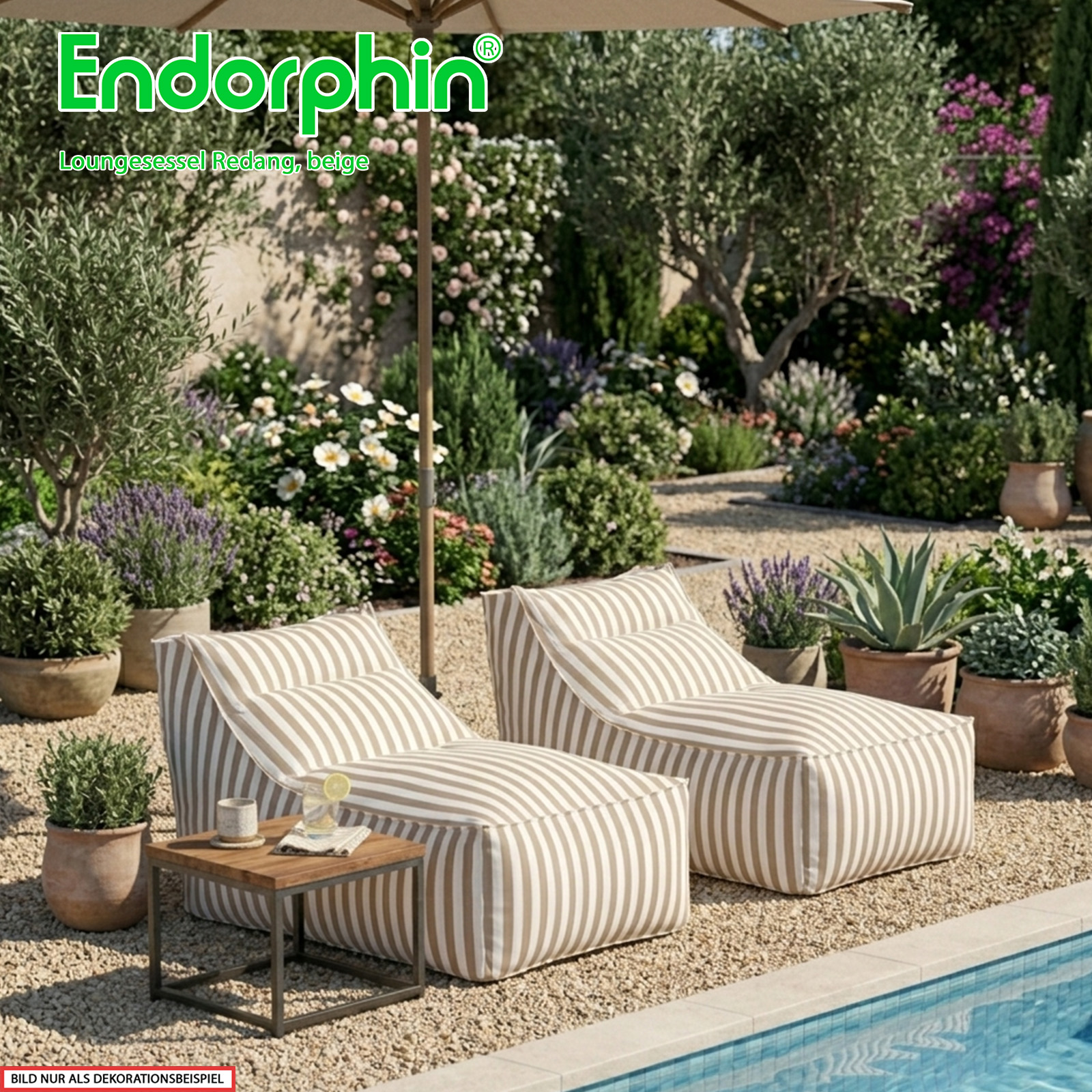 Endorphin Loungesessel Redang Beige, Gartenmöbel, Indoor Outdoor Möbel