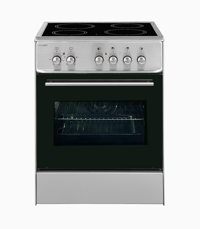 Exquisit ECM6-4 Inox |Silber, 60,5 Liter Garraum | Elektro-Standherd
