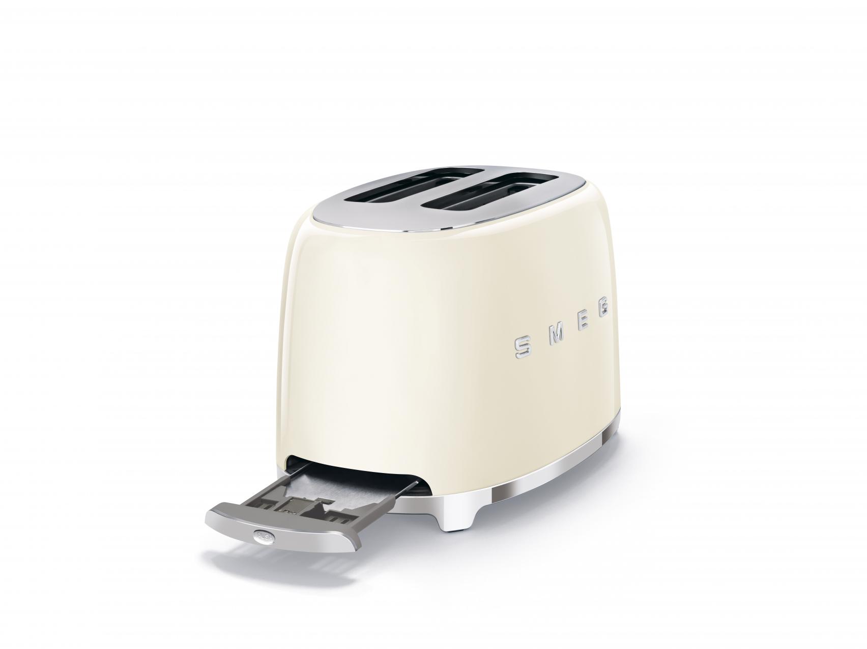 Smeg TSF01CREU 2-Schlitz-Toaster Creme 50s Style kompakt