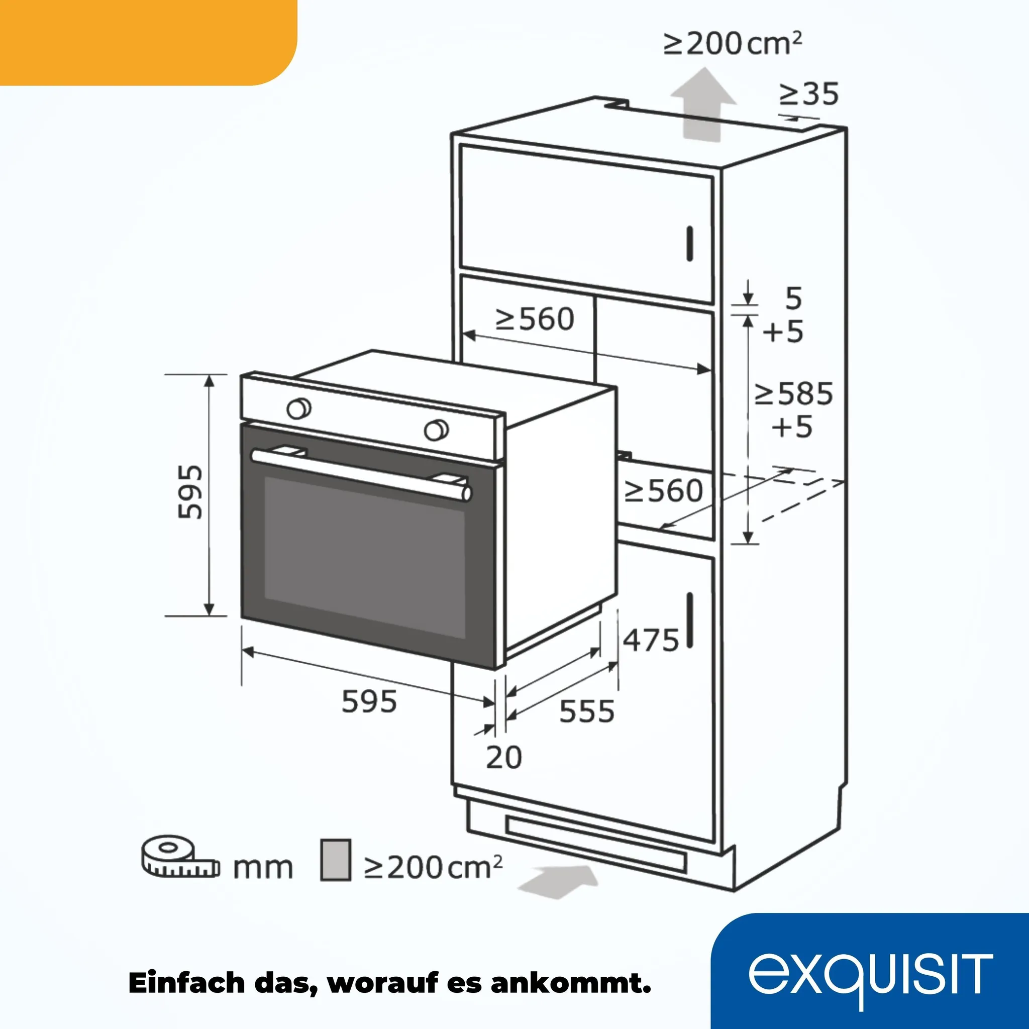 Exquisit EBEP 697-3H Elektrobackofen, 70l Backofenvolumen, Inox-Glas