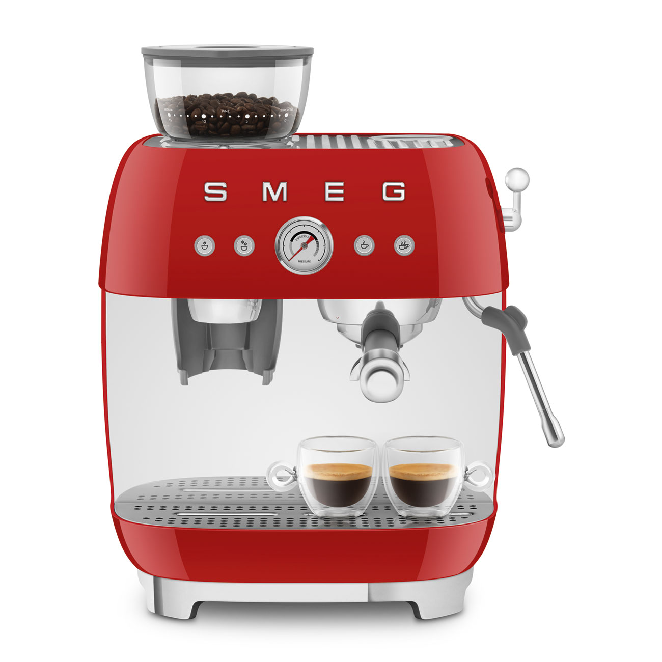 Smeg EGF03RDEU Espressomaschine mit Mahlwerk rot