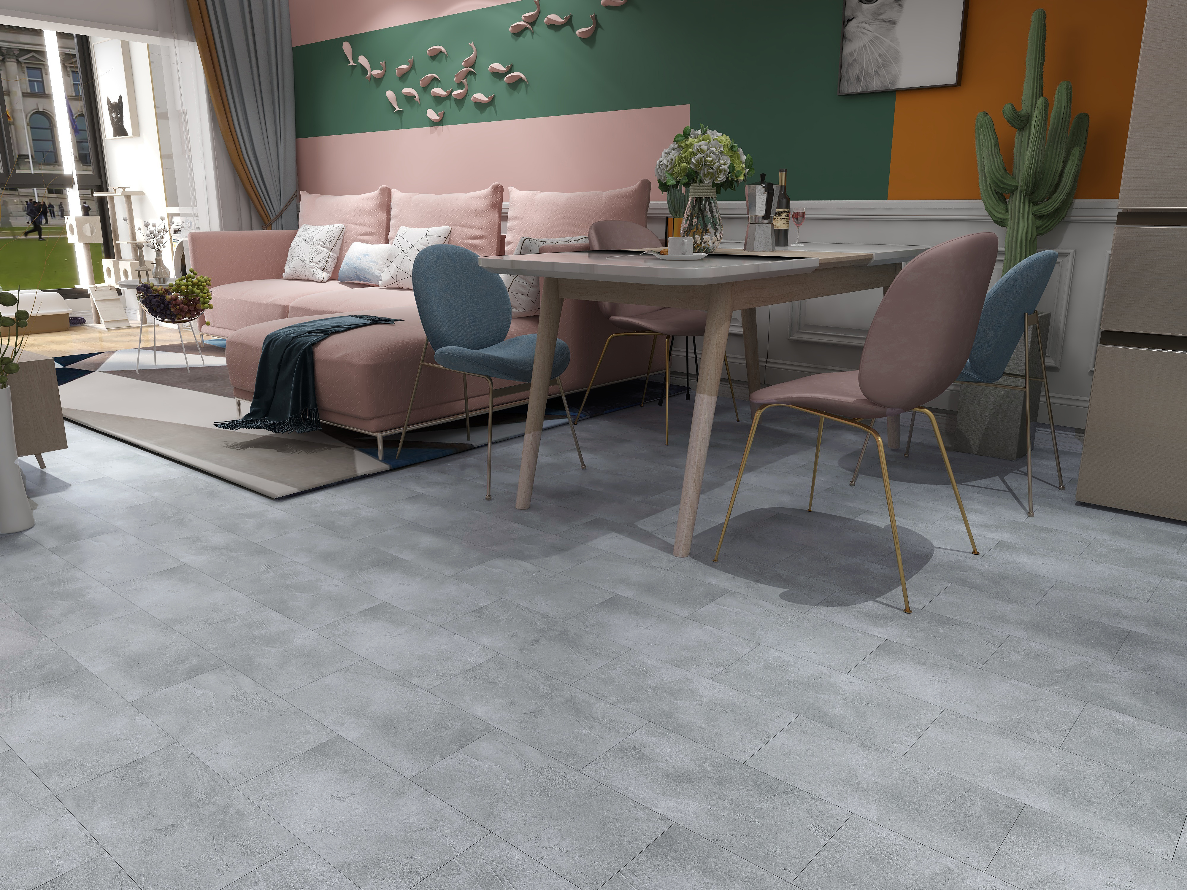 Endorphin Vinylboden selbstklebend in Betonoptik Hellgrau 2,97qm