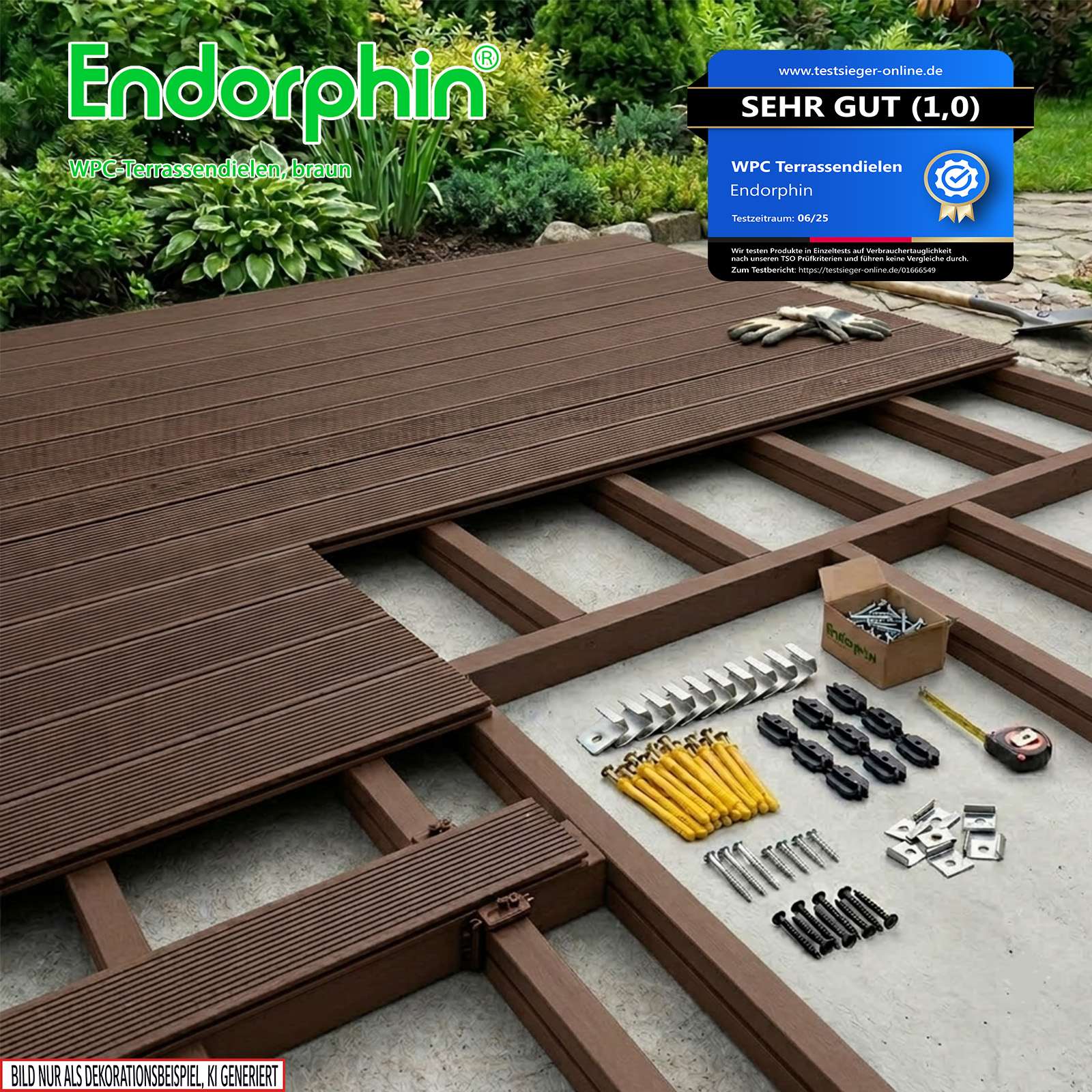 Endorphin 16m² Braun WPC Terrassendielen Komplettset