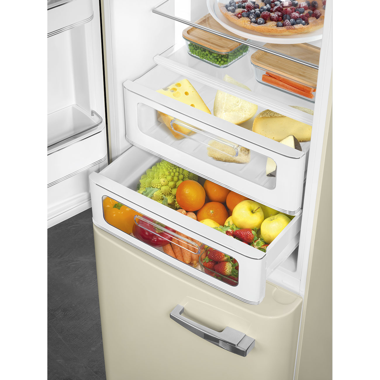Smeg FAB32LCR6 Kühl-/Gefrierkombination Creme Linksanschlag