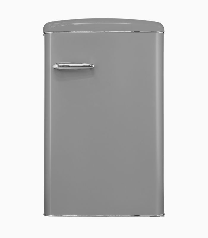 Exquisit RKS120-V-H-160E Retro Vollraumkühlschrank grau, 122L
