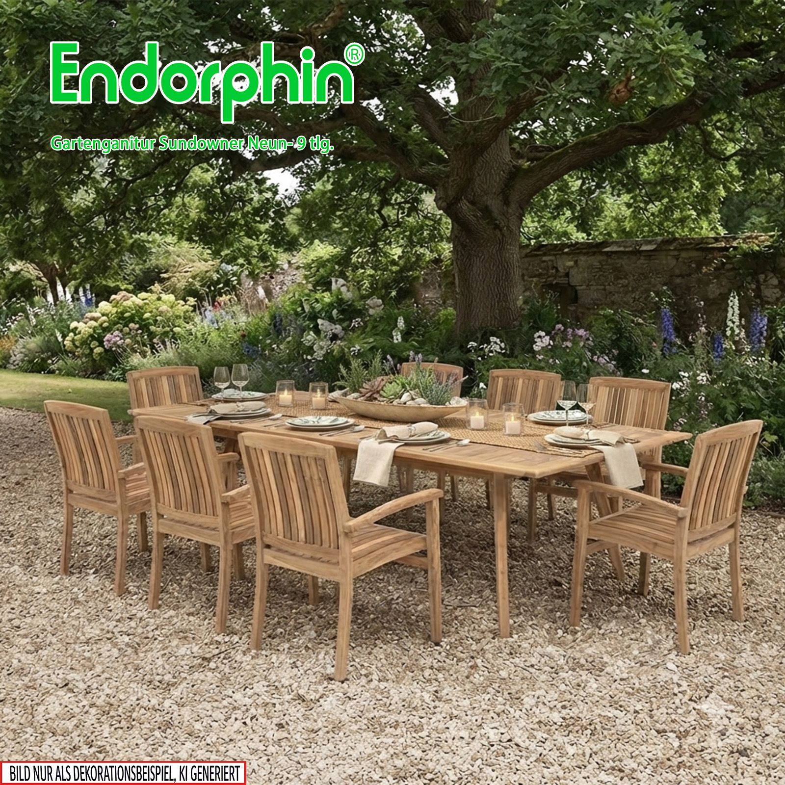 Endorphin Sundowner Gartenmöbel Set 9tlg.