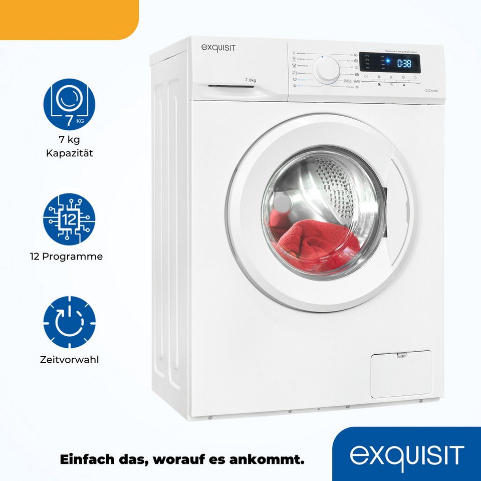 Exquisit WA7014-020 Stand-Waschmaschine-Frontlader weiß