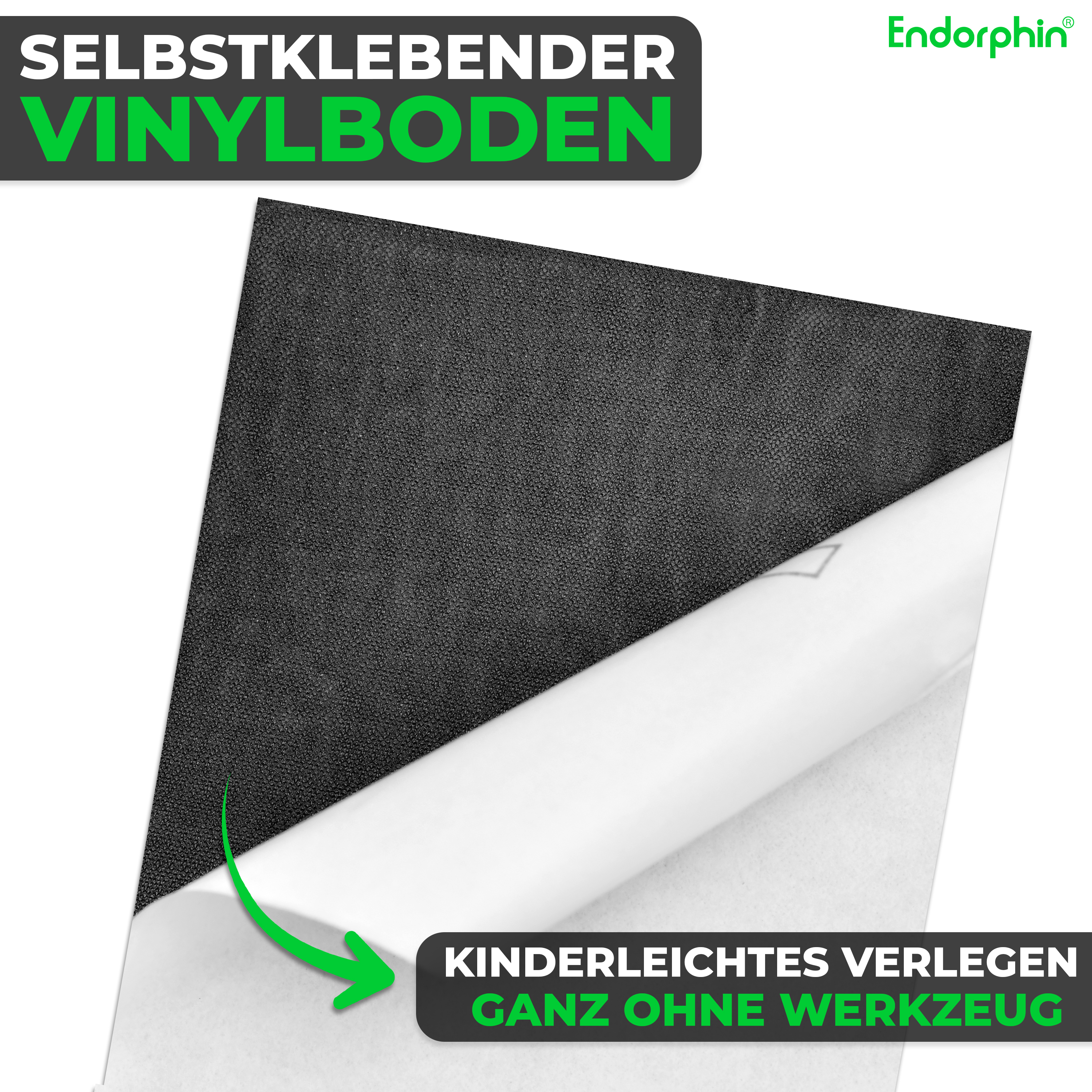 Endorphin Vinylboden selbstklebend in Holzoptik Dunkelgrau 2,93qm