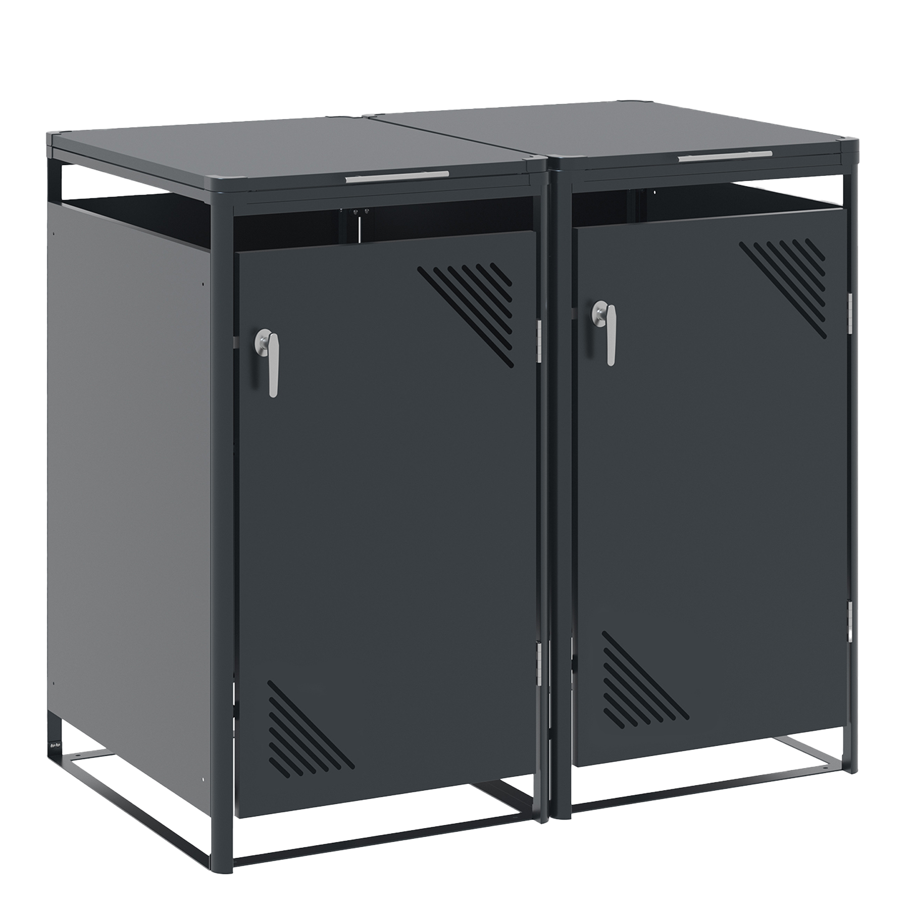 Endorphin Mülltonnenbox 2er, 240 l, anthrazit, verzinkter - pulverbeschichteter Stahl, Breite x Höhe x Tiefe: 132 x 119 x 82 cm
