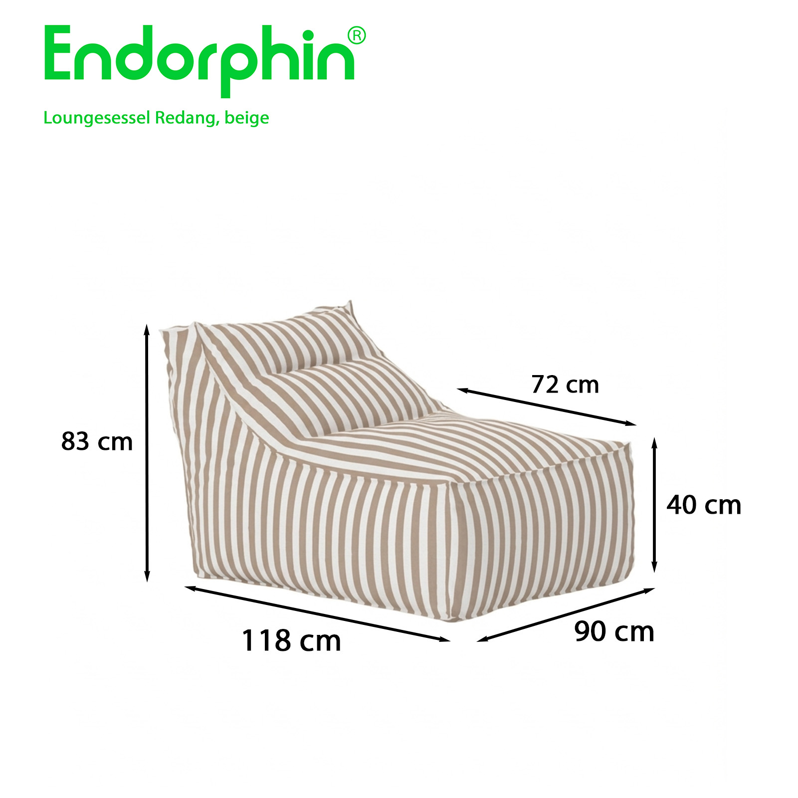 Endorphin Loungesessel Redang Beige, Gartenmöbel, Indoor Outdoor Möbel