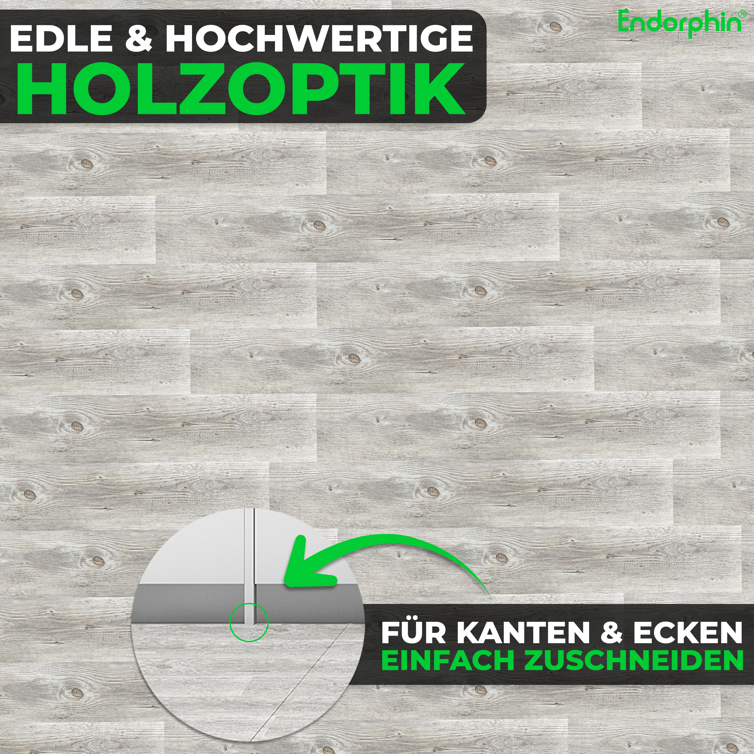 Endorphin Vinylboden selbstklebend in Holzoptik Beigegrau 2,93qm