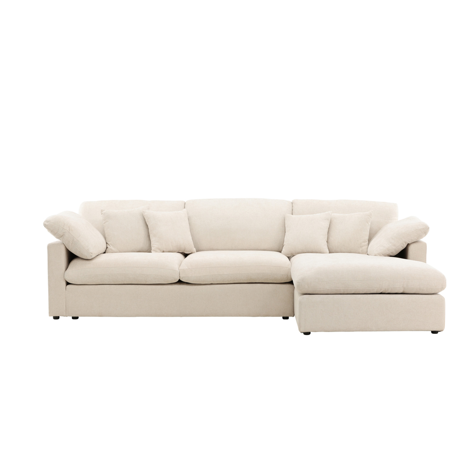 Endorphin Ecksofa Amalfi Beige, Ottomane flexibel montierbar