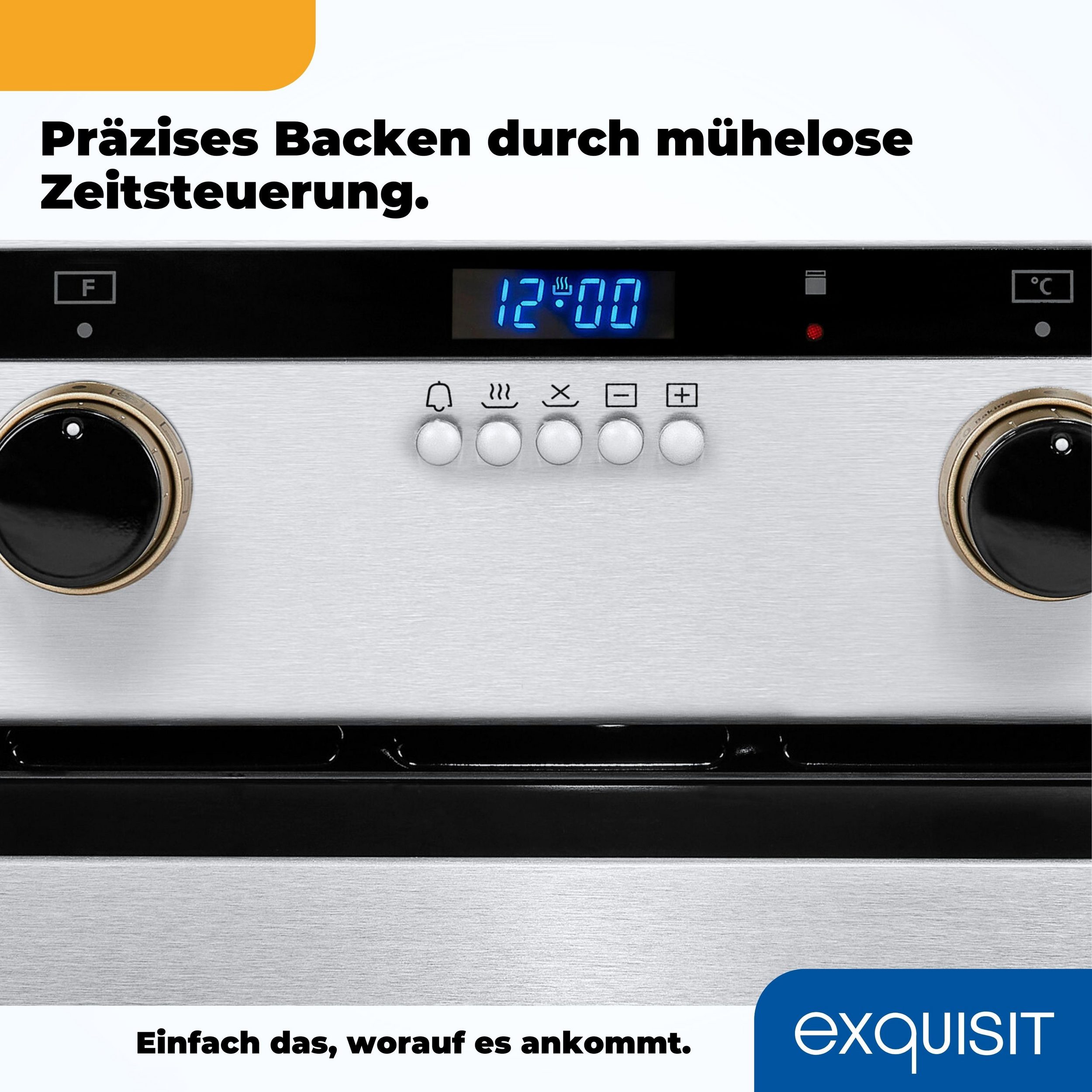 Exquisit EHI 60-3 Inox | Silber, 65 Liter Elektro-Standherd