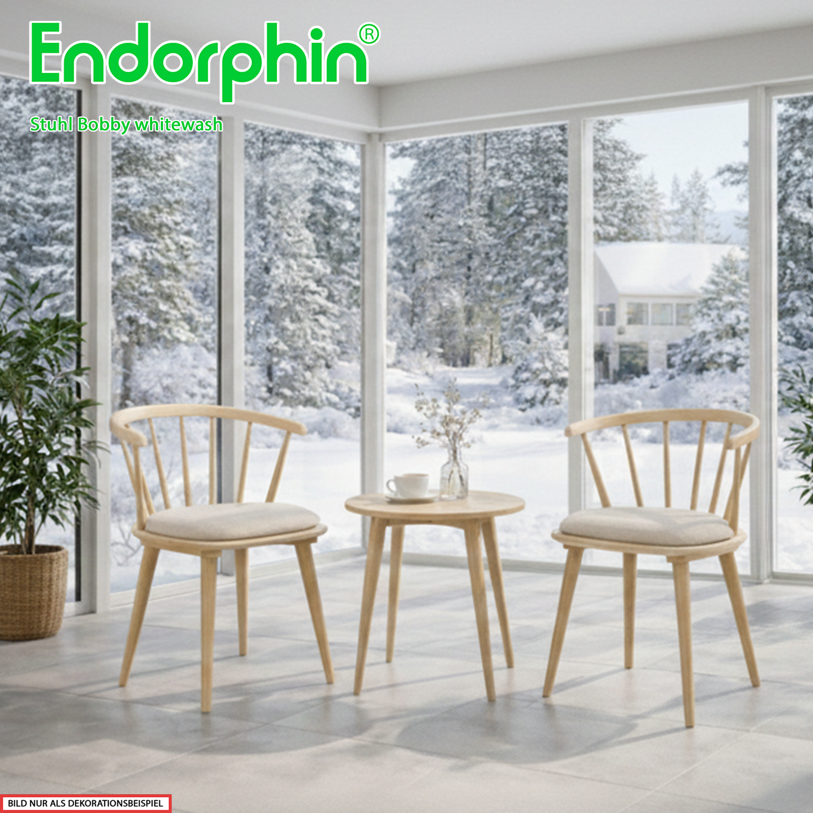 Endorphin Esszimmerstuhl Bobby – 2er-Set, Whitewash