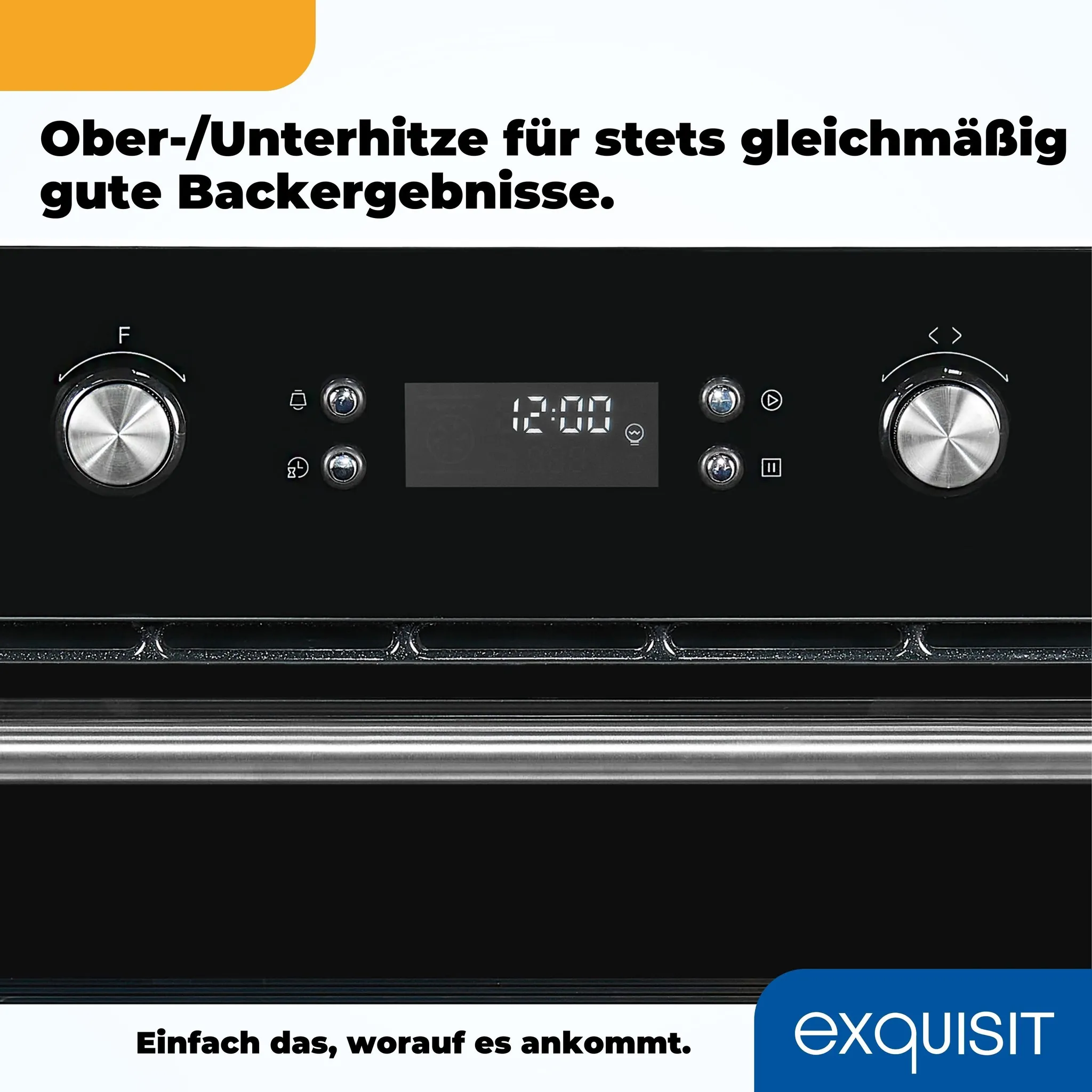 Exquisit EBEP697-H-030 schwarz, 70,2l Garraum, 11 Funktionen, 60cm brit, Timer, Heißluft