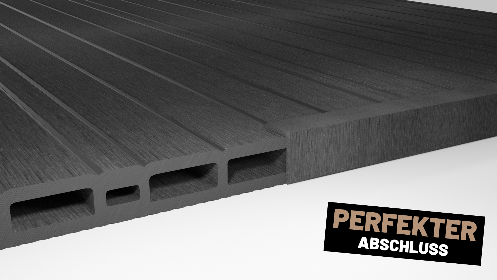 Endorphin WPC Abschlussleisten 5er Set Hellgrau 220cm Winkelprofil 5,5 x 4,5cm