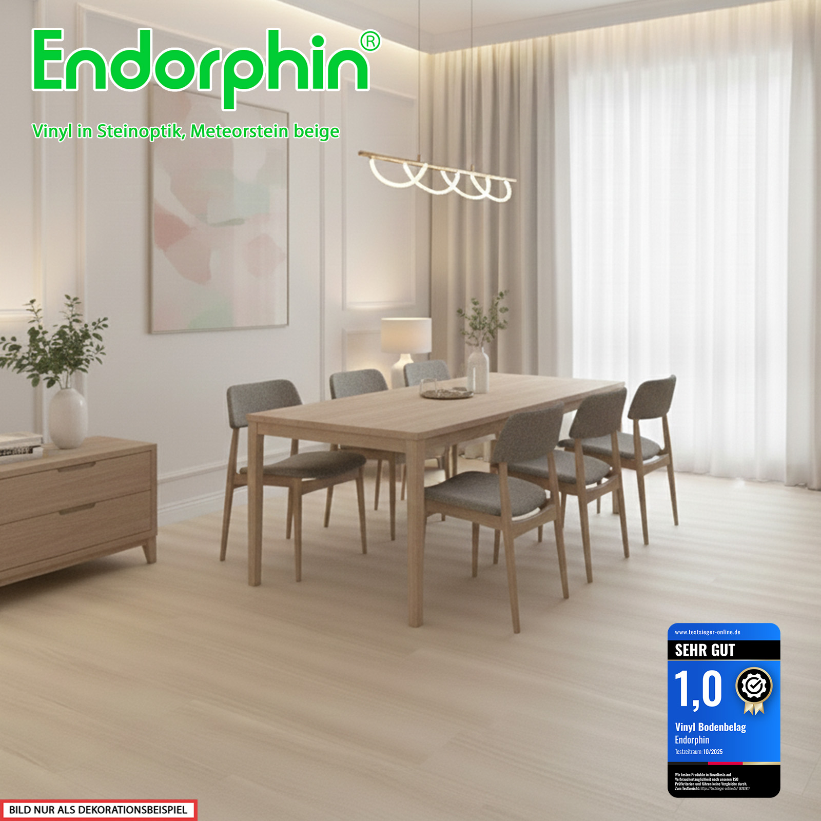 Endorphin Vinylboden selbstklebend Steinoptik in Meteorstein beige 2,97qm